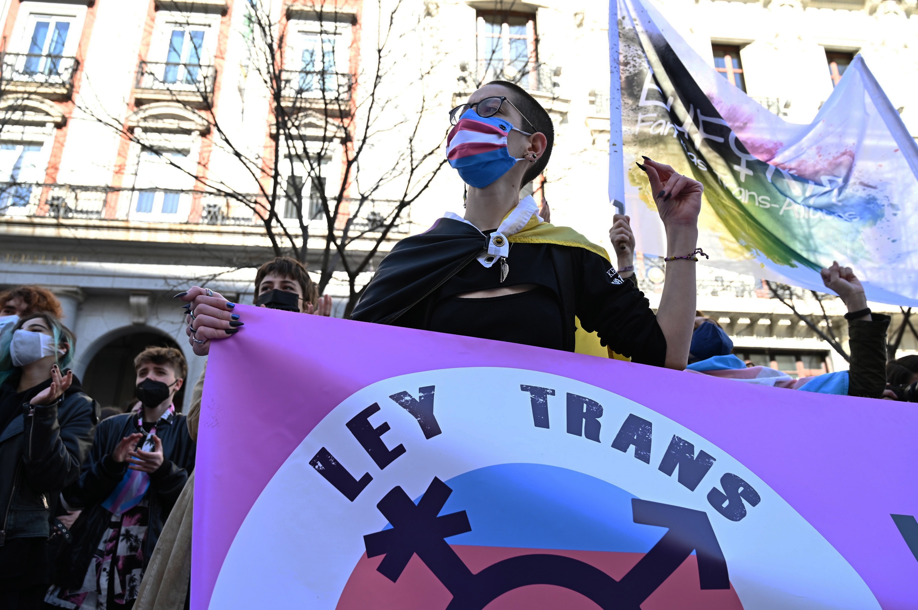 Manifestacin a favor de la Ley Trans.