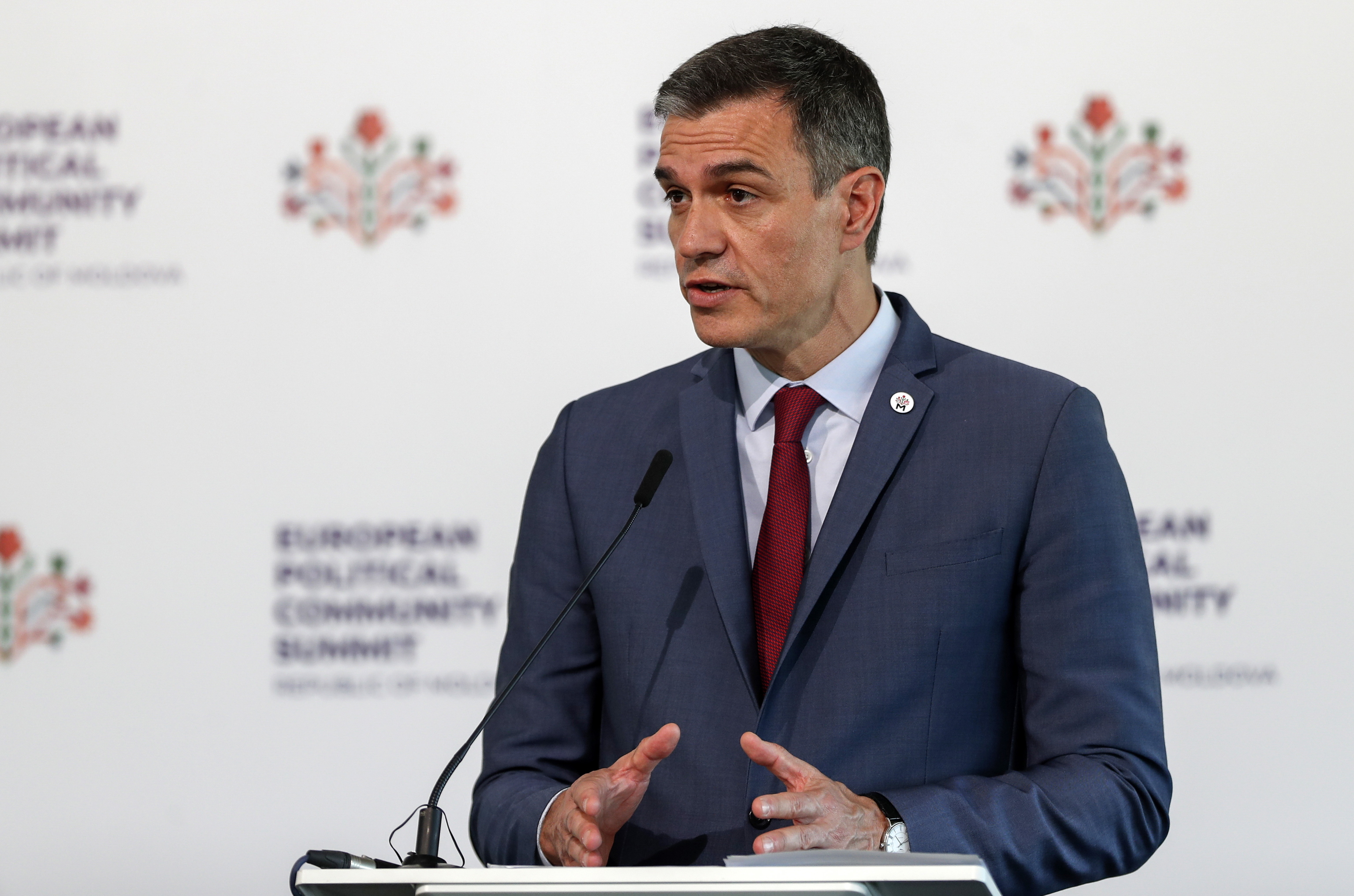 Pedro Sánchez, el jueves, en una reunión de líderes europeos en Bulboaca (Moldavia).
