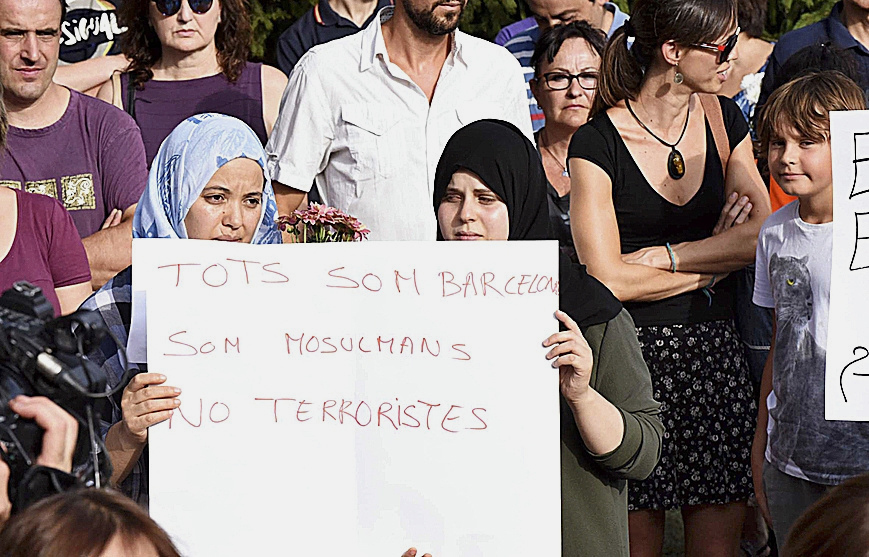 Manifestacin en Ripoll tras los atentados terroristas de agosto de 2017.