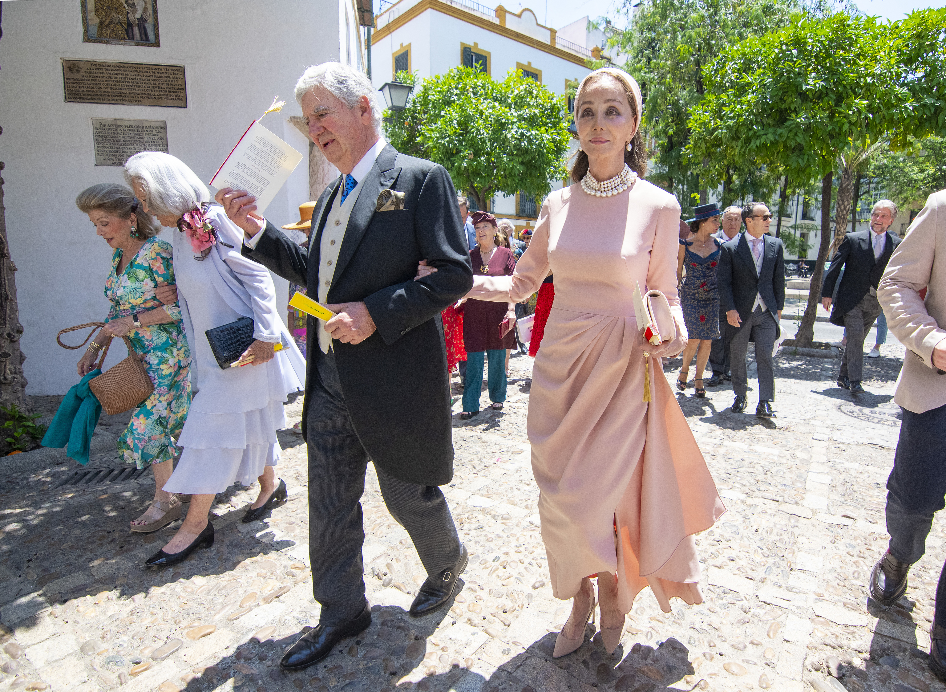Isabel Preysler en la boda de Sol Medina y Pedro Domínguez el 3 de junio de 2023