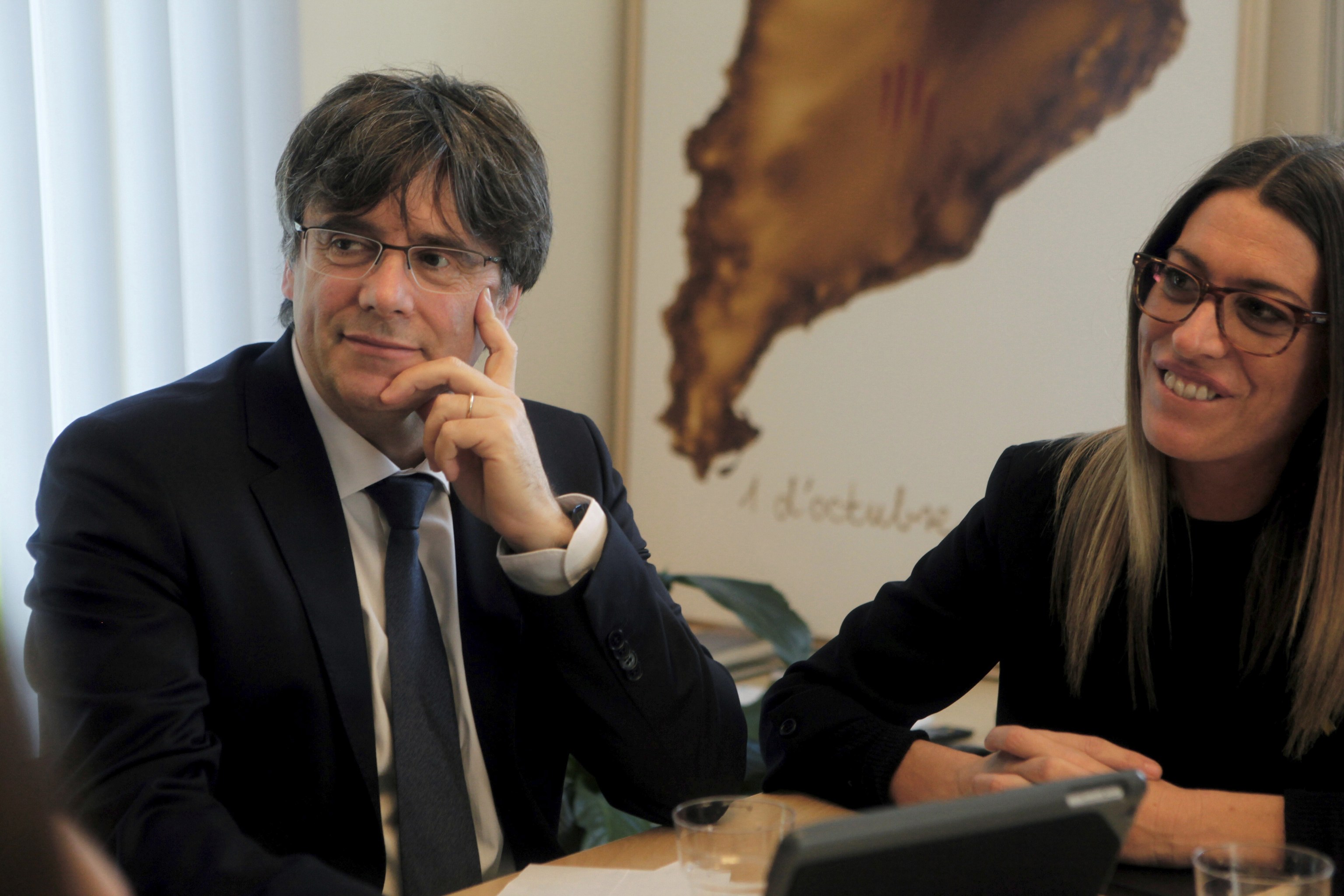 El expresidente de la Generalitat Carles Puigdemont en un reciente acto en Bruselas.