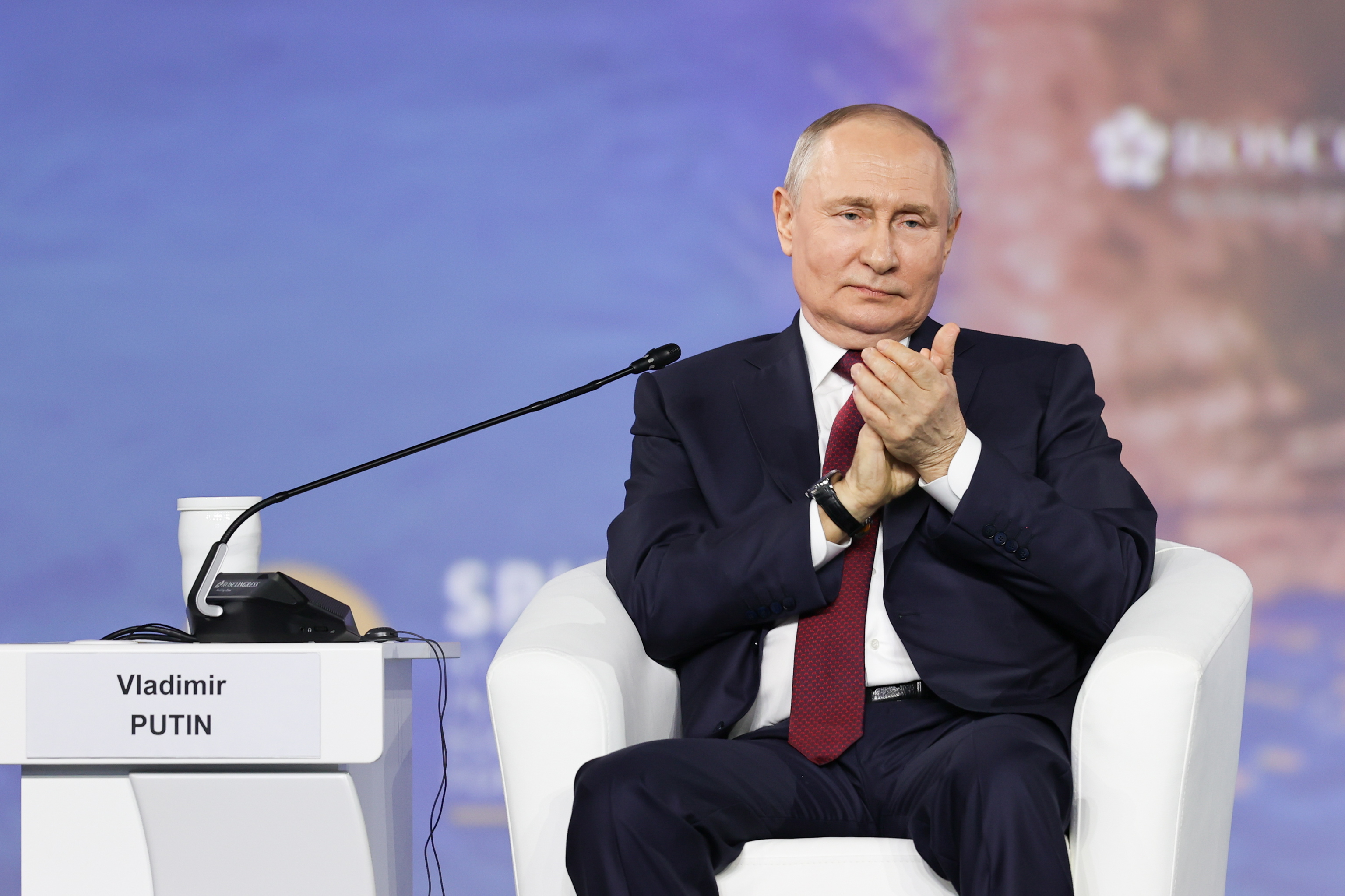 Vladimir Putin, en el Foro Económico de Rusia, en San Petesburgo.
