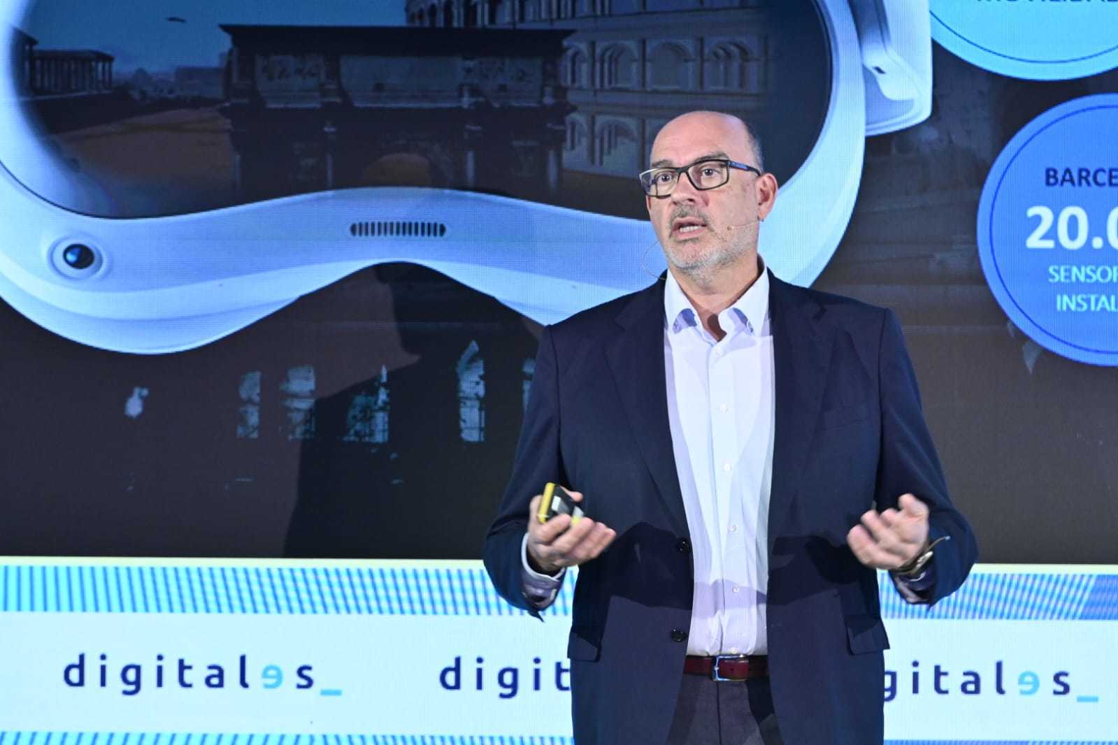 El presidente de Telefnica Espaa, Emilio Gayo, durante su intervencin en DigitalEs Summit