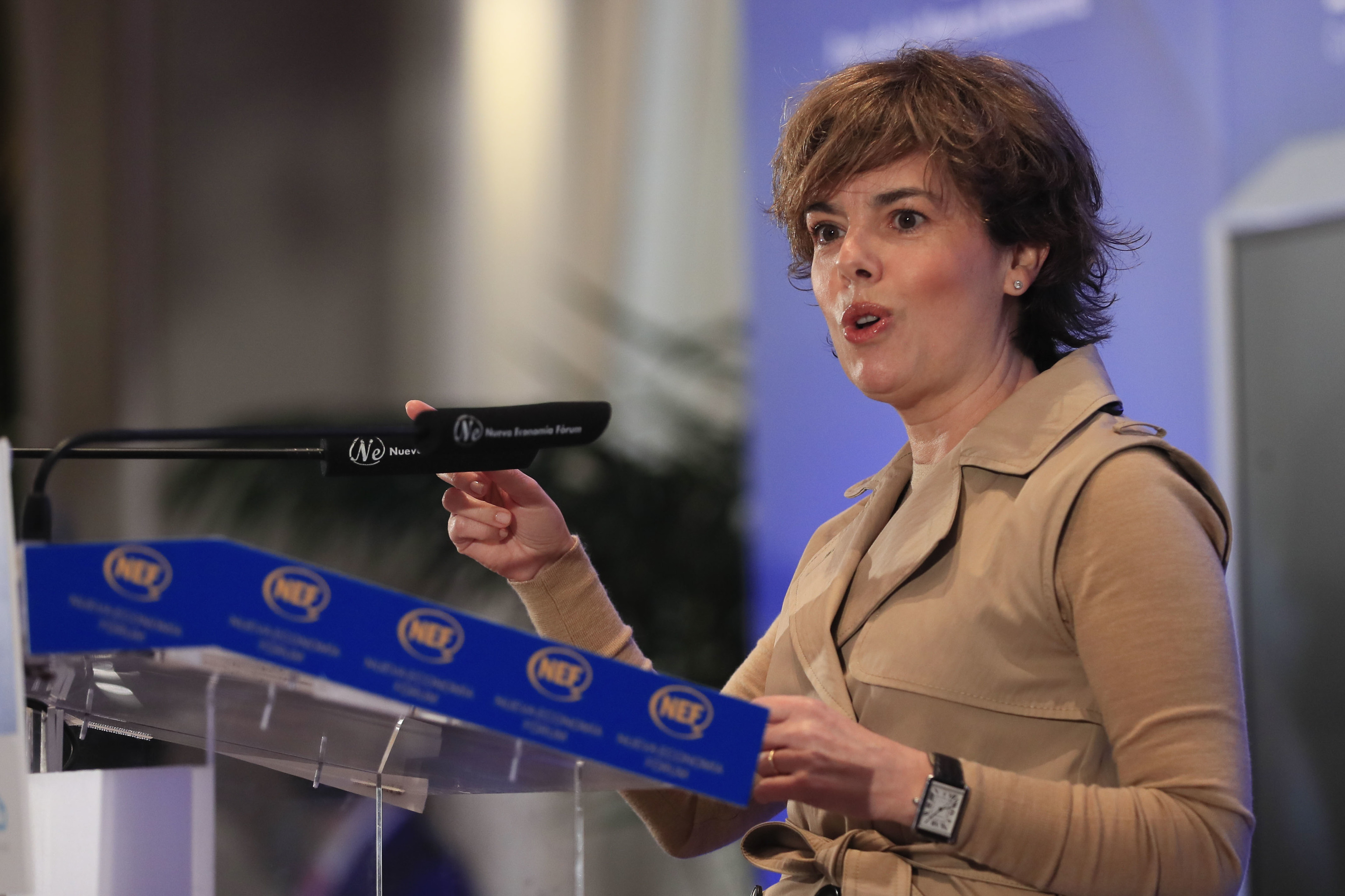 La ex vicepresidenta del Gobierno, Soraya Sáenz de Santamaría, en un acto celebrado en febrero de 2022.