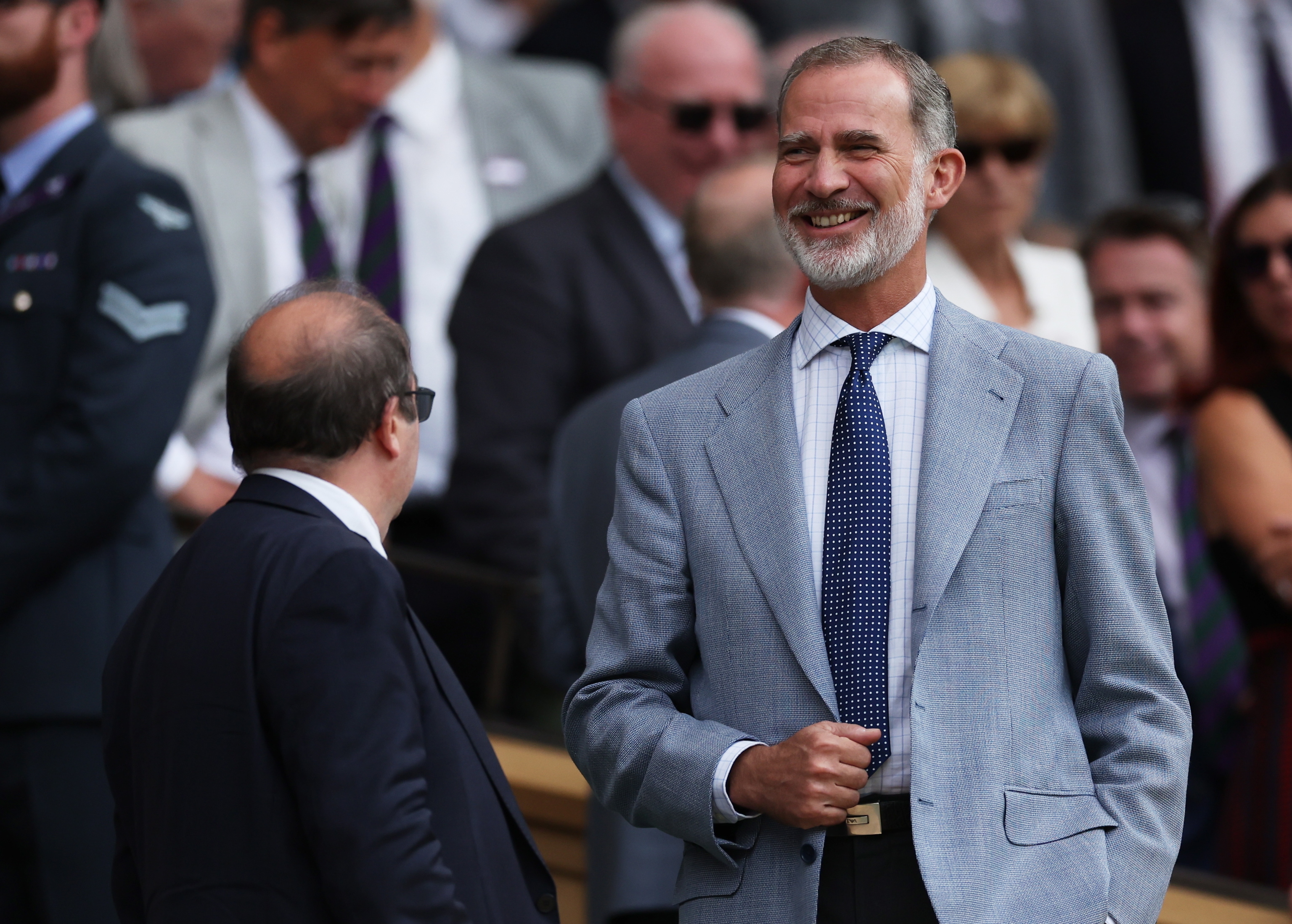 El Rey Felipe, con Miquel Iceta, en la final de Wimbledon.