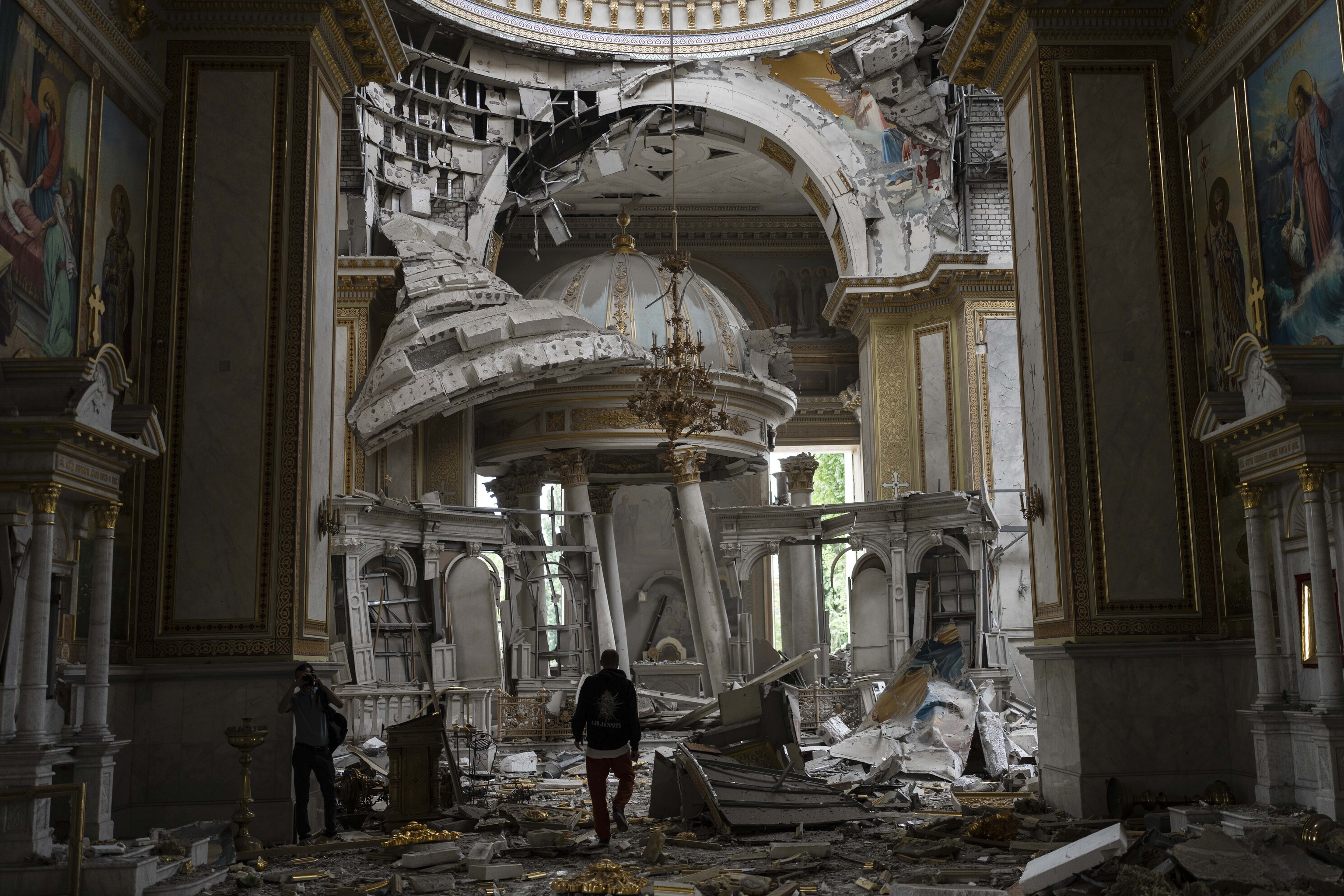 La catedral ortodoxa, dañada tras el ataque ruso.