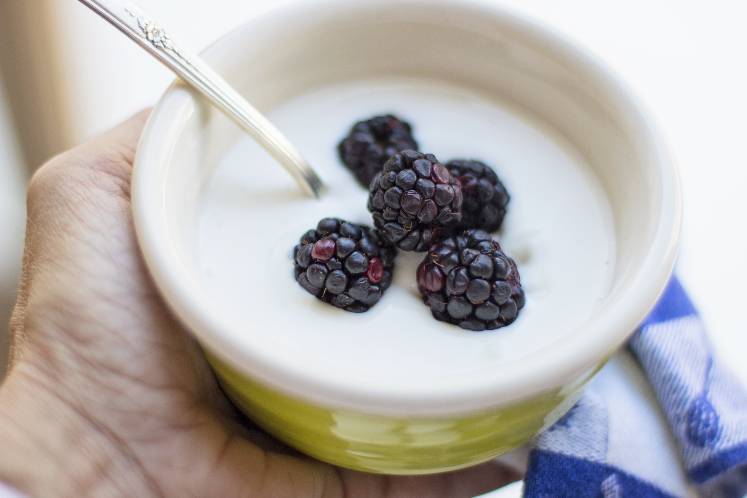 Snacks saludables para picar entre horas: yogur proteico