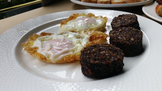 Huevos con morcilla del hotel restaurante Landa (Burgos).
