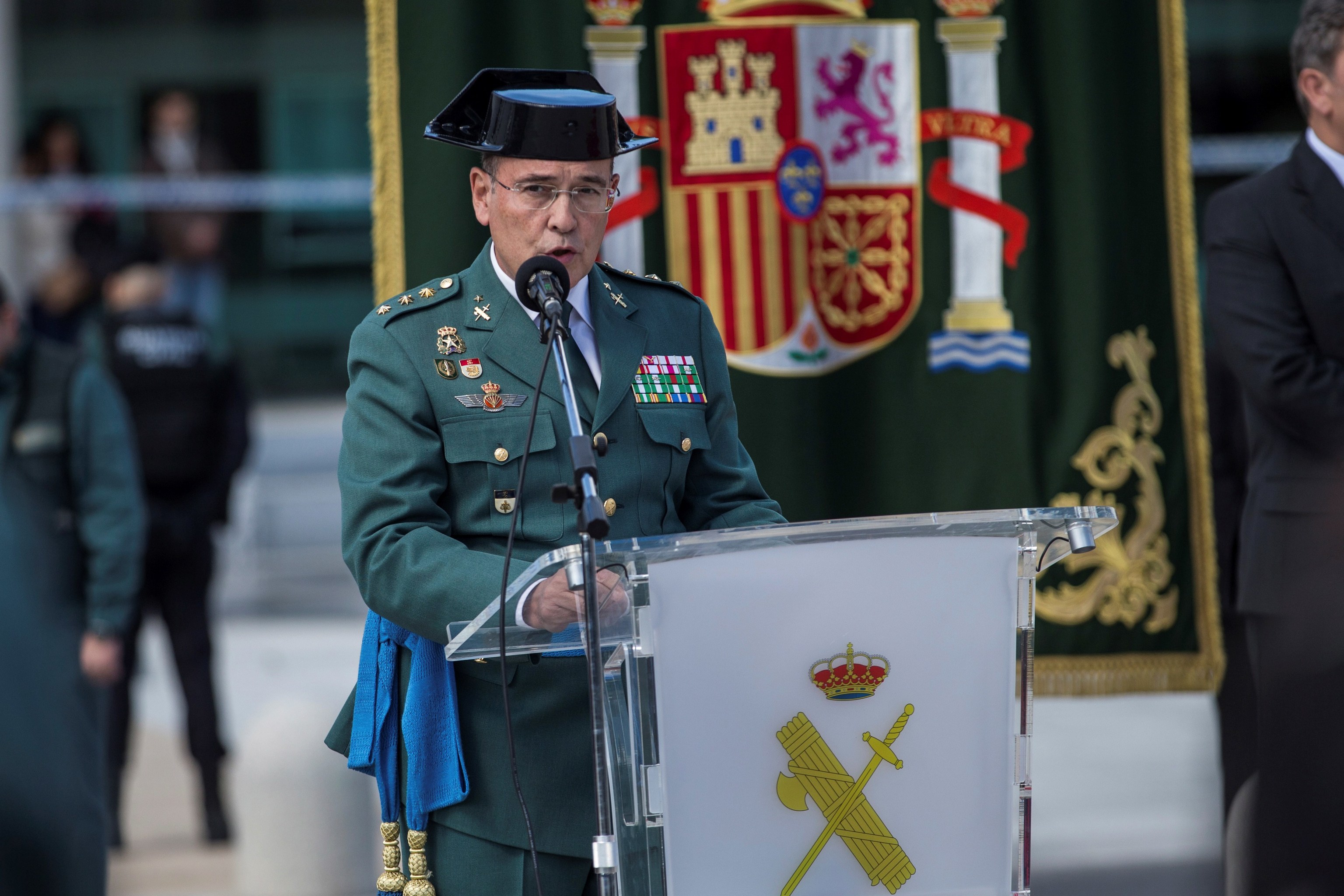 El coronel Diego Pérez de los Cobos, en un acto en la Comandancia de la Guardia Civil de Madrid en 2018.