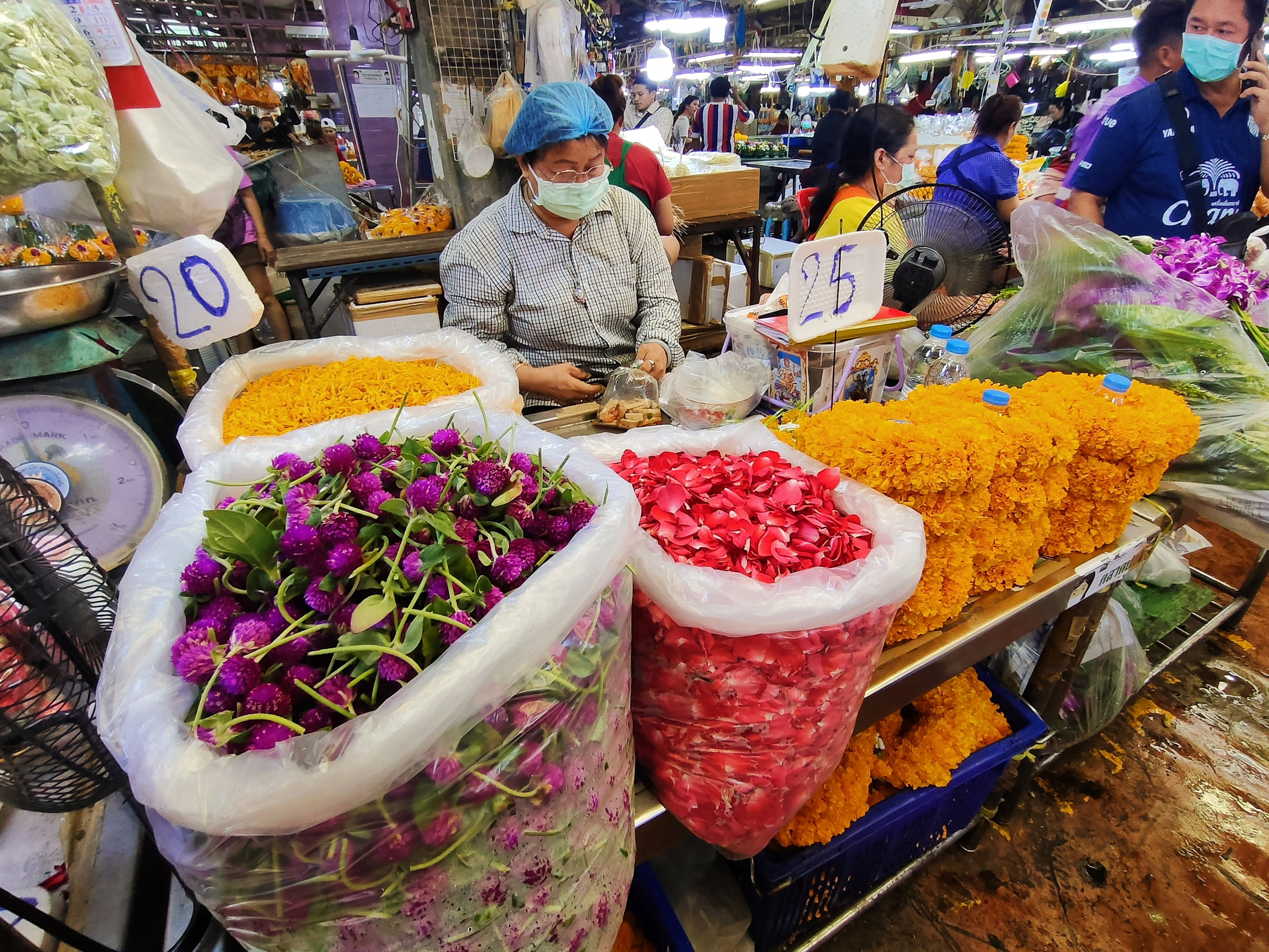 El mercado de las flores Pak Khlong Talat.