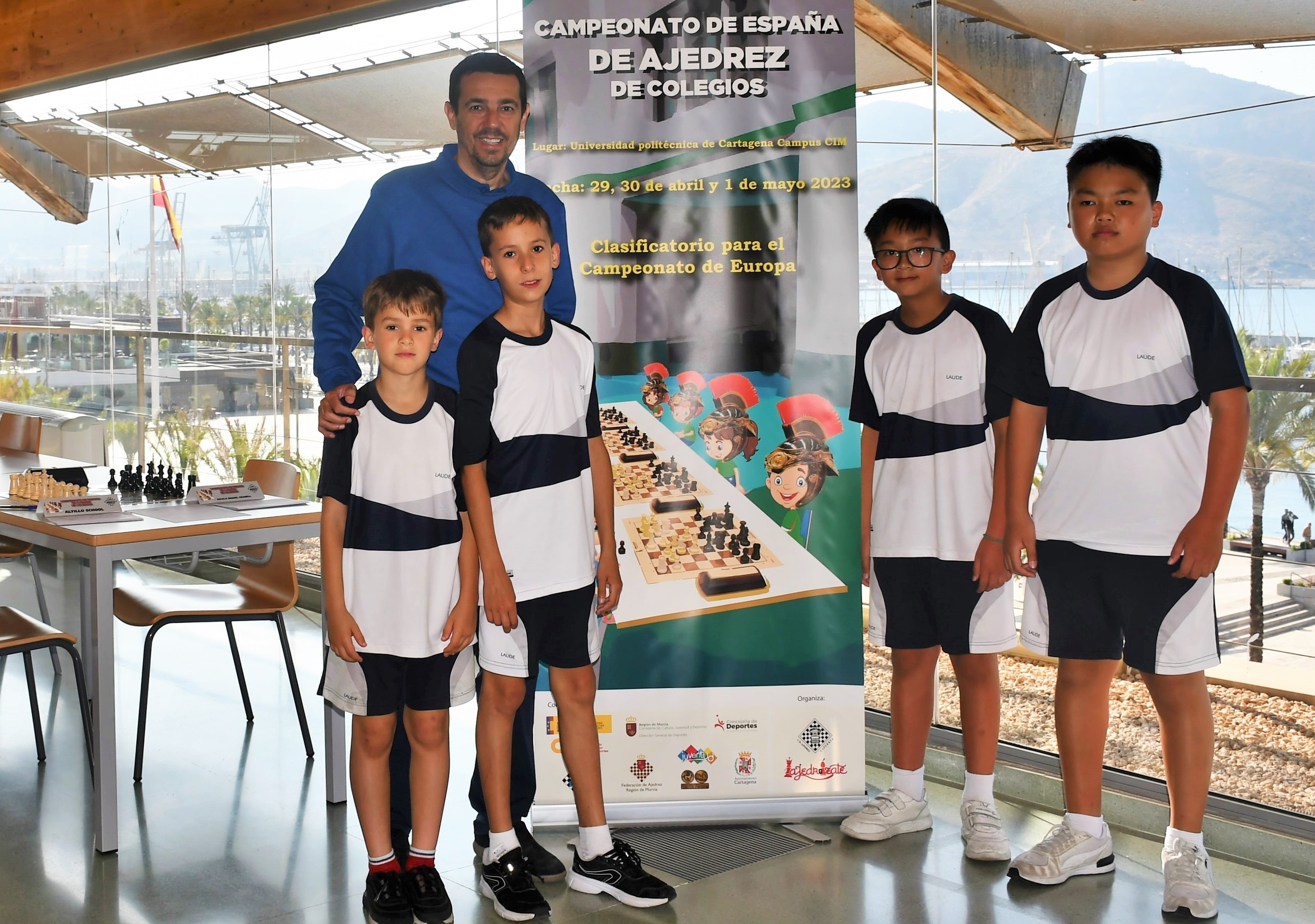 Los ajedrecistas en el Campeonato de España de Colegios.