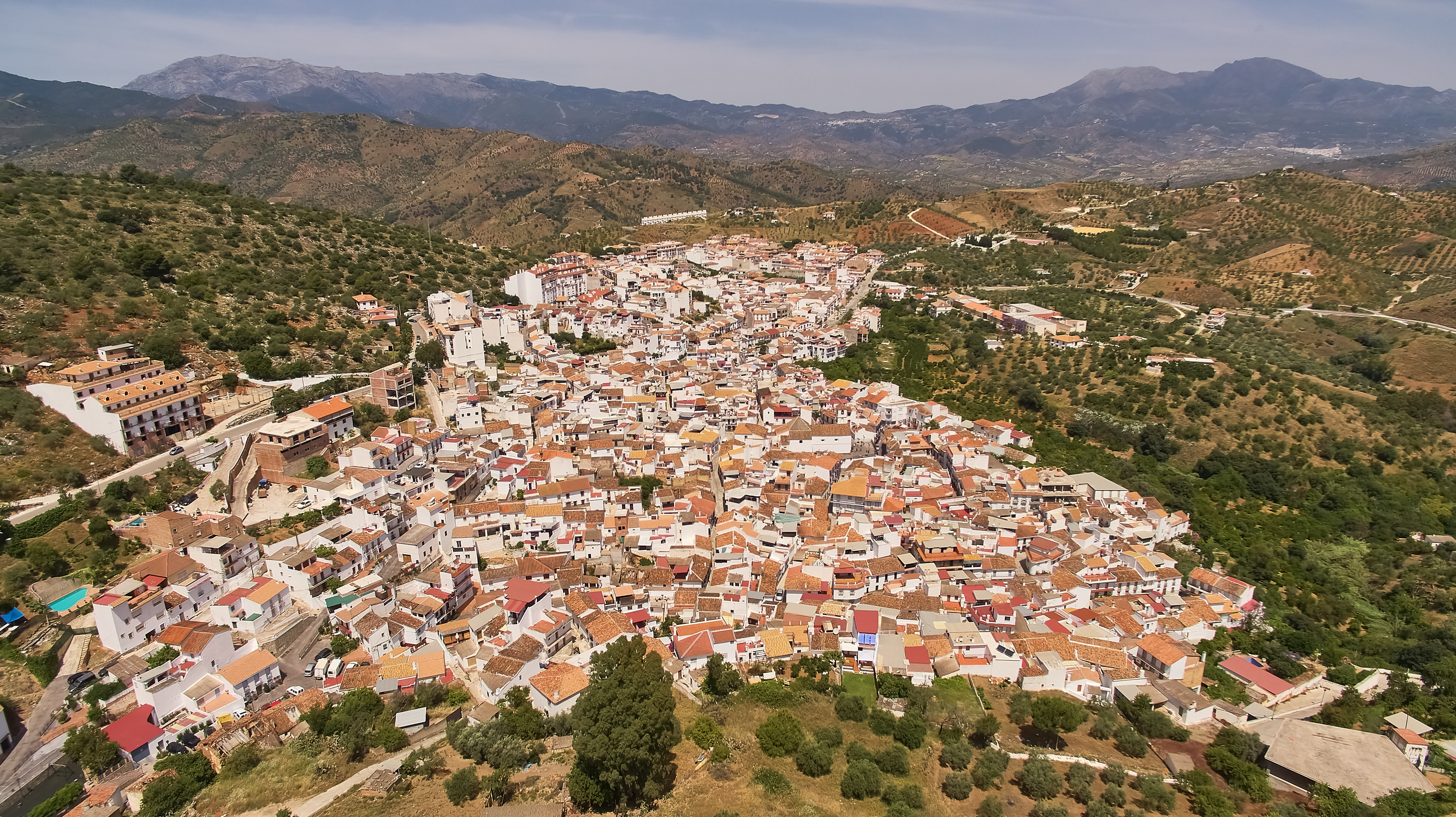 Imagen aérea del municipio malagueño de Guaro.