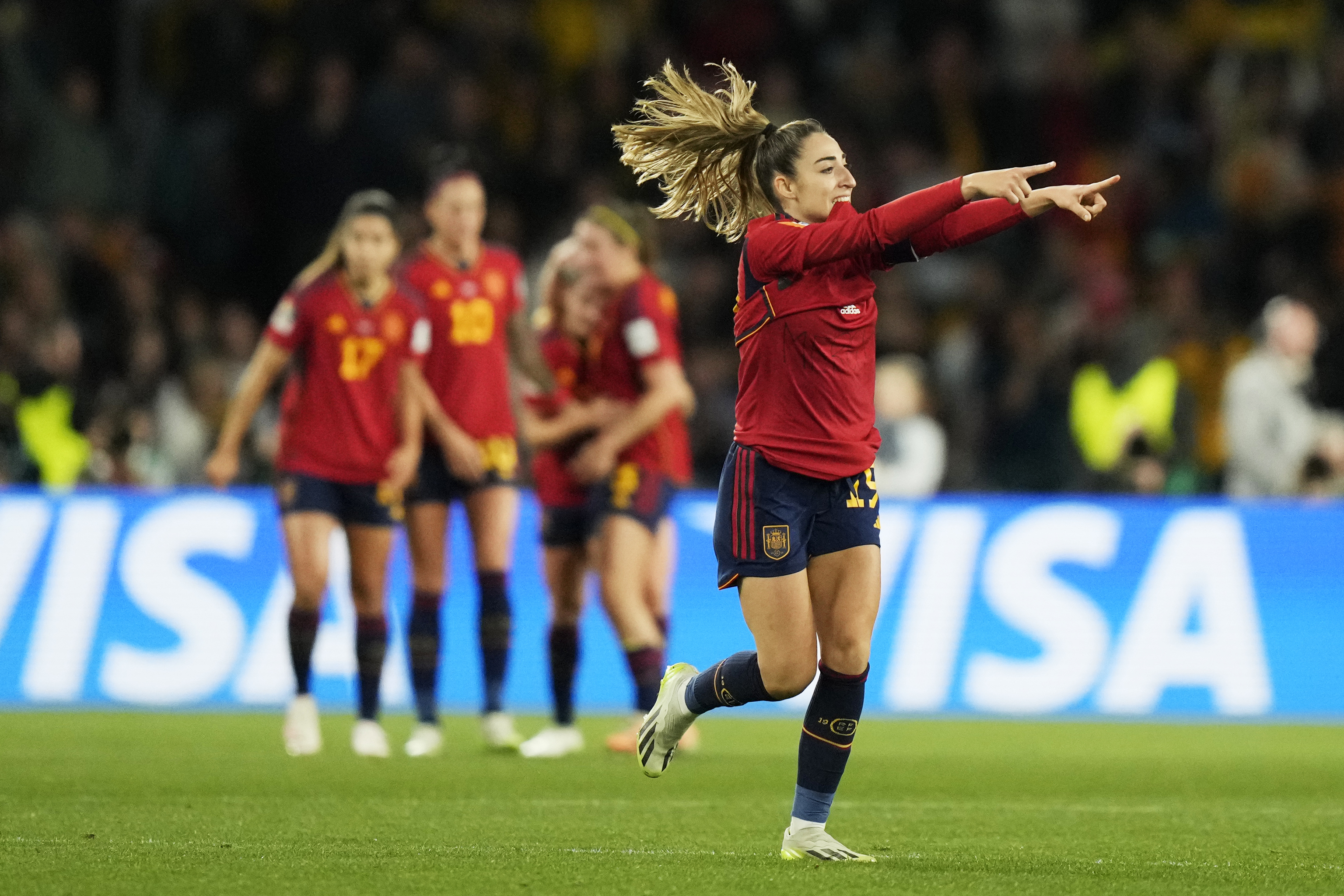 Olga Carmona celebra el gol que da la victoria a España en el Mundial.