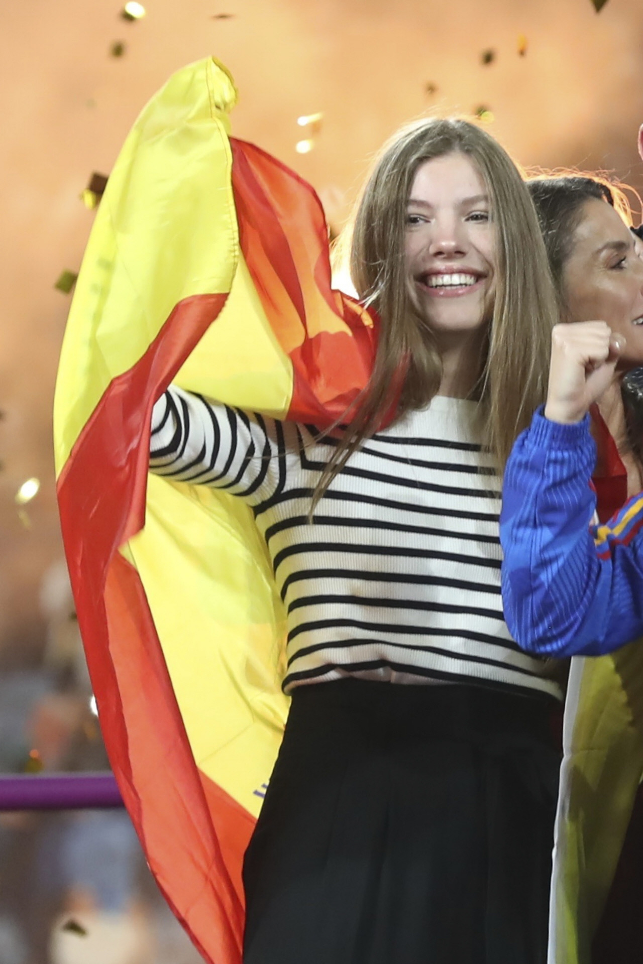 La Infanta Sofía, celebrando la victoria de la Selección.