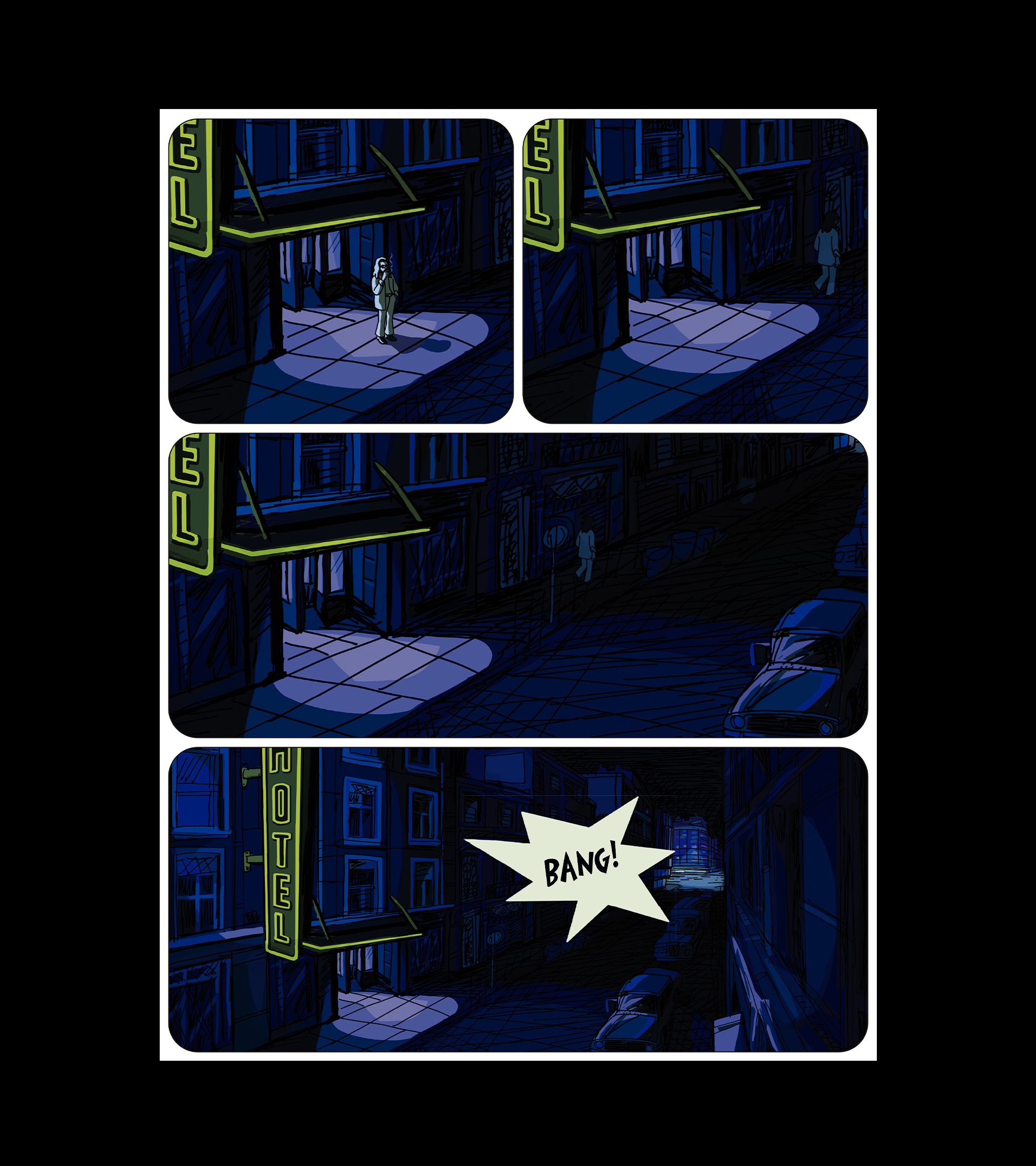 Página del cómic 'Dispararon al pianista'.