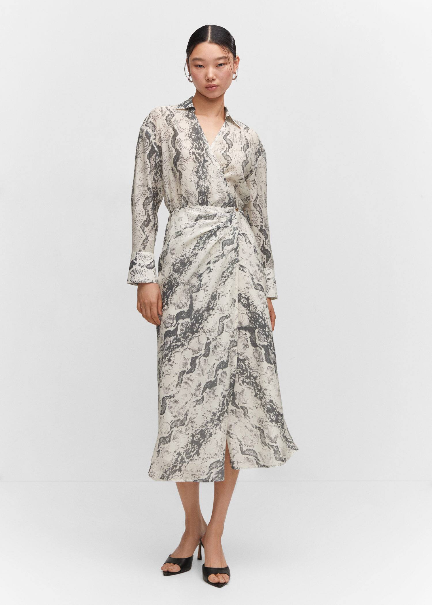 Mango Animal Print Long Dress That We Can Wear With Ankle Boots