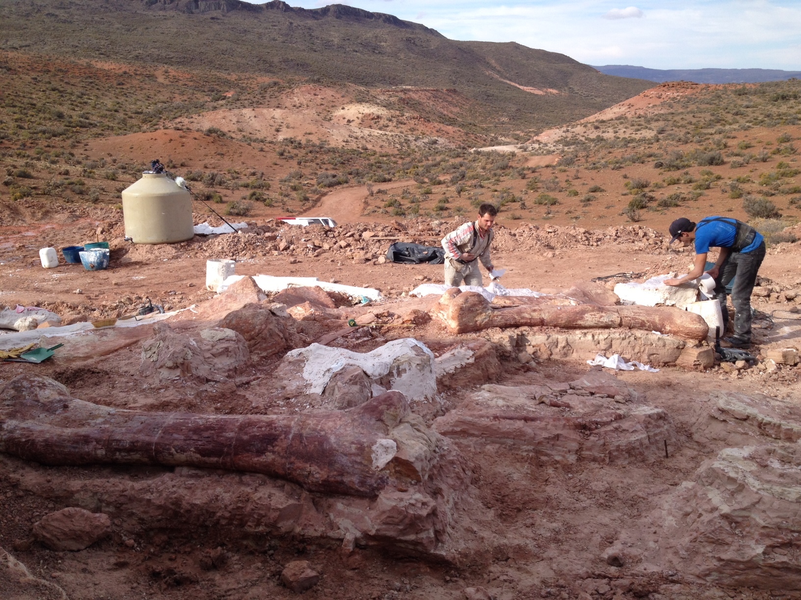 Yacimiento con el descubrimiento de los fósiles del Patagotitan mayorum.