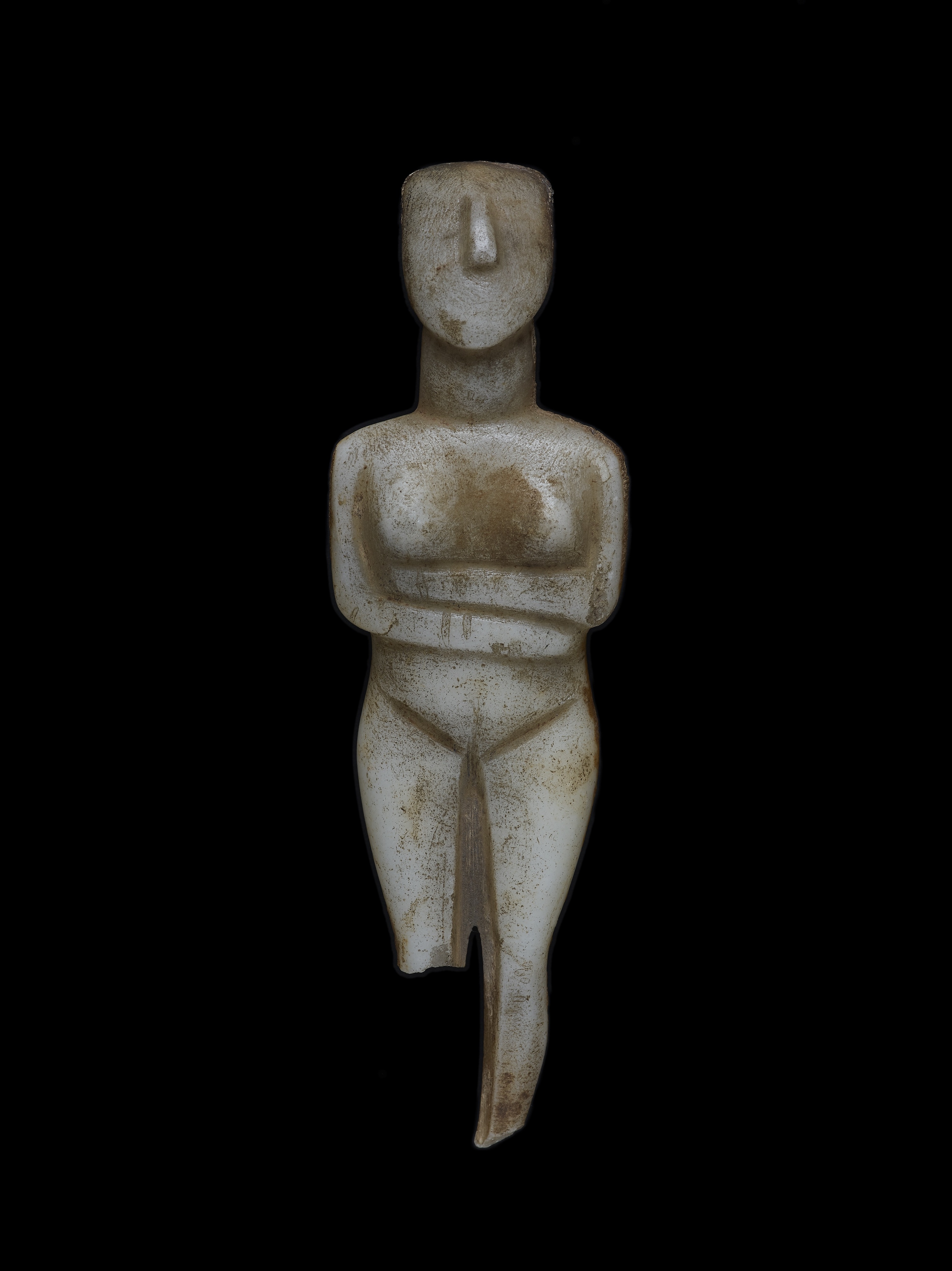 Figura femenina de mármol de Parián (Grecia), cerca del 2400-2500 a. C.