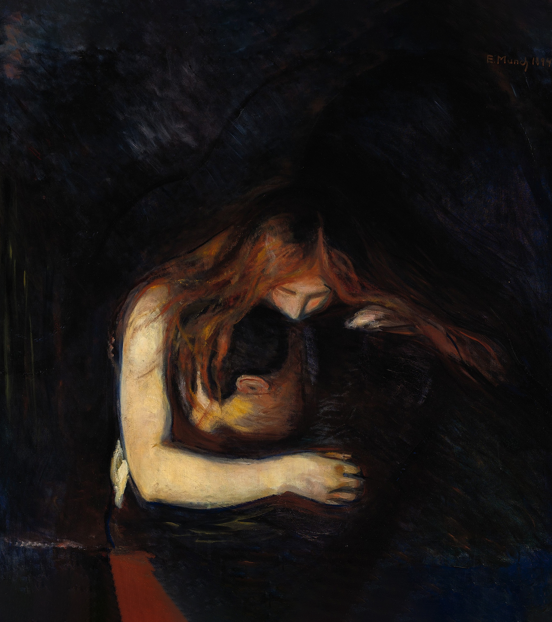 Cuadro de Edvard Munch fechado en 1894 que refleja el consuelo del amor frente al dolor.