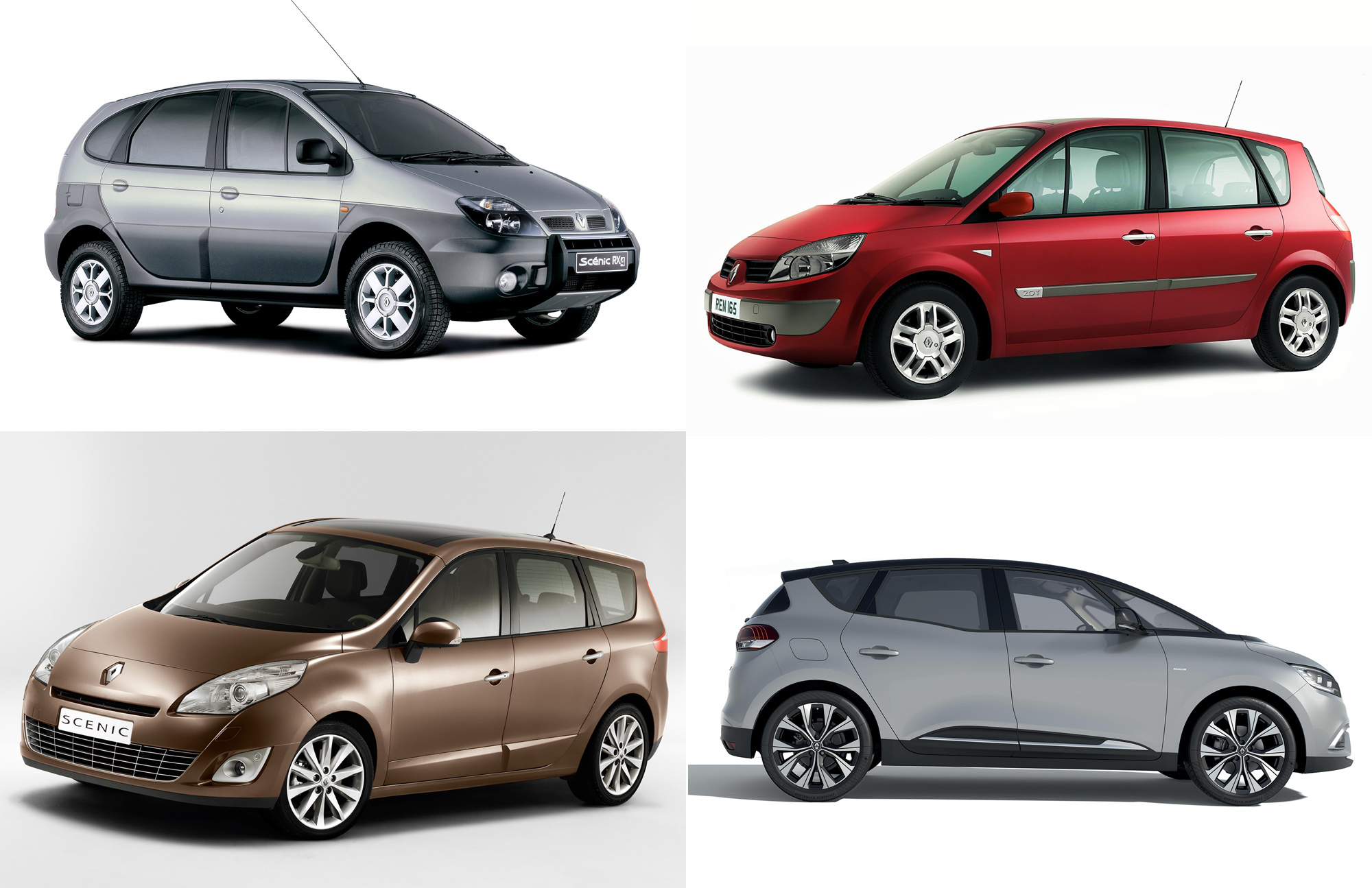 Las cuatro generaciones previas del Renault Scénic
