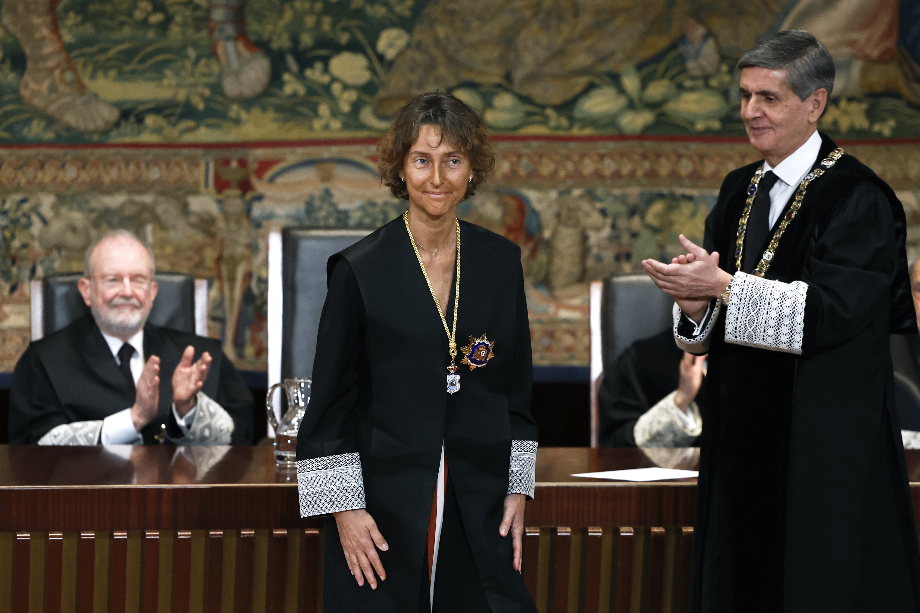 Laura Díez, durante su toma de posesión como nueva magistrada del Constitucional, en enero de 2023.
