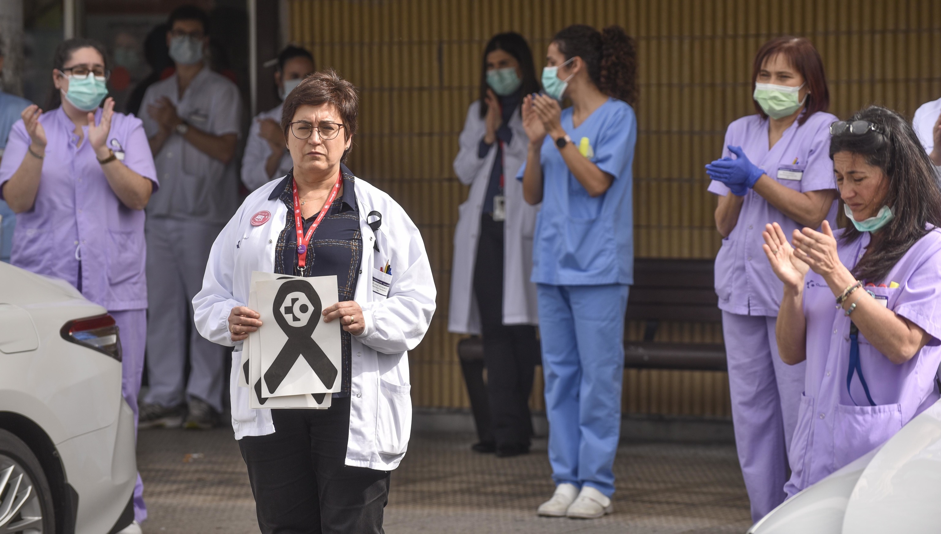 Enfermeras participan en una protesta para reclamar mejoras condiciones de trabajo en Osakidetza.