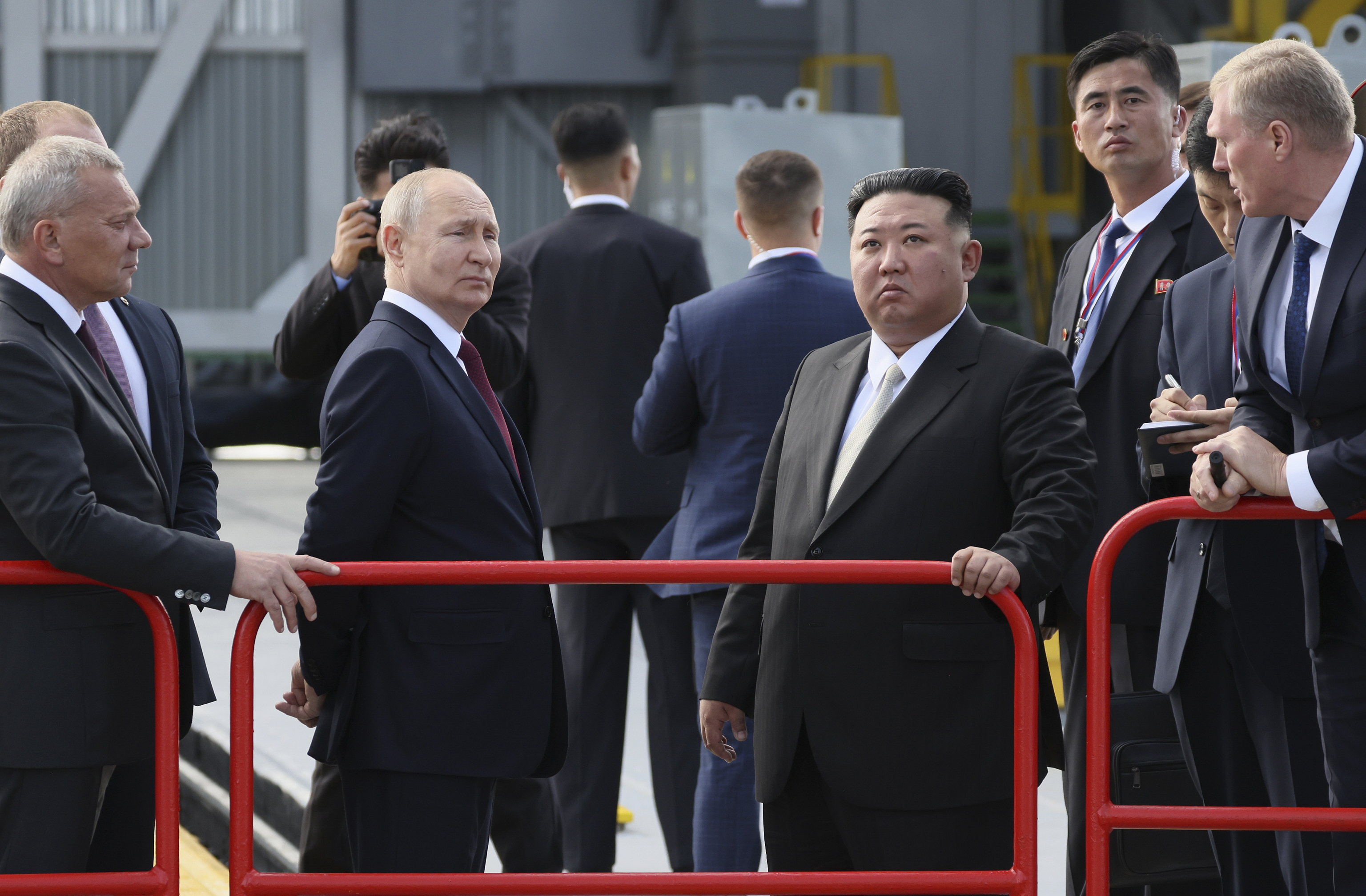 El Presidente ruso Vladimir Putin y el líder norcoreano Kim Jong Un.