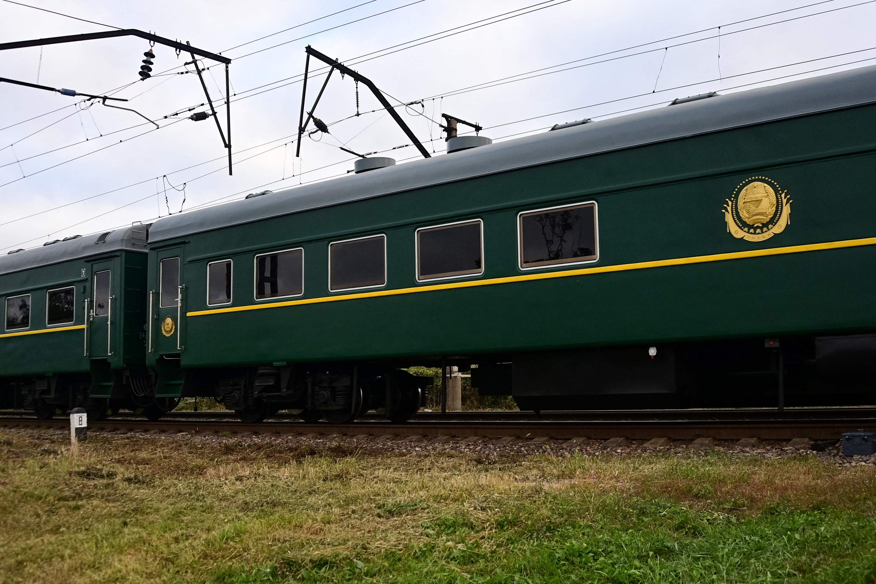 El tren del líder norcoreano Kim Jong Un a las afueras de Vladivostok.