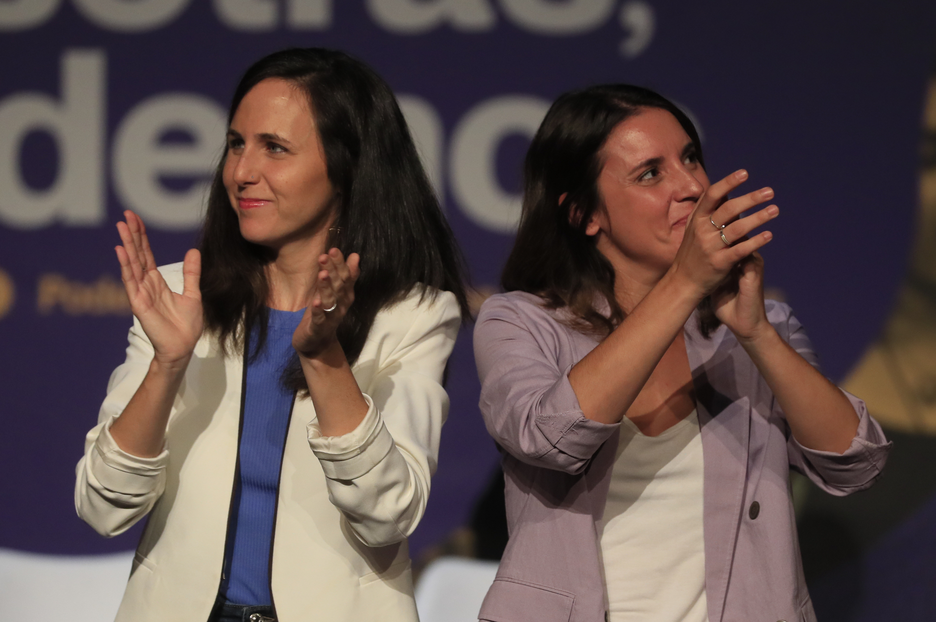 Ione Belarra e Irene Montero, el pasado sábado en un acto de Podemos.