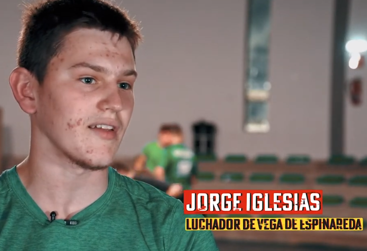 Jorge Iglesias, en un documental sobre lucha leonesa