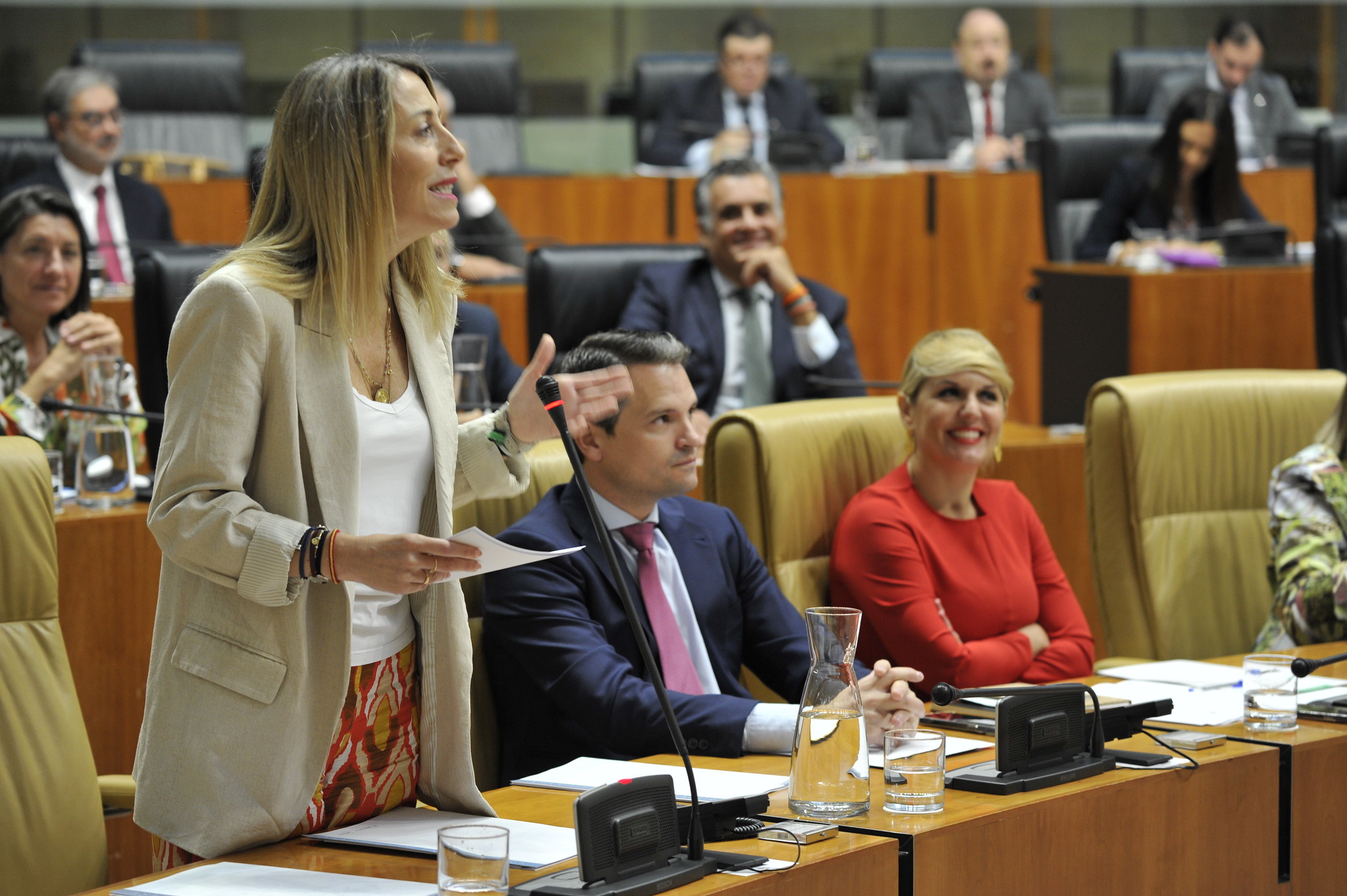 María Guardiola, este jueves, en un momento del debate en la Asamblea de Extremadura.