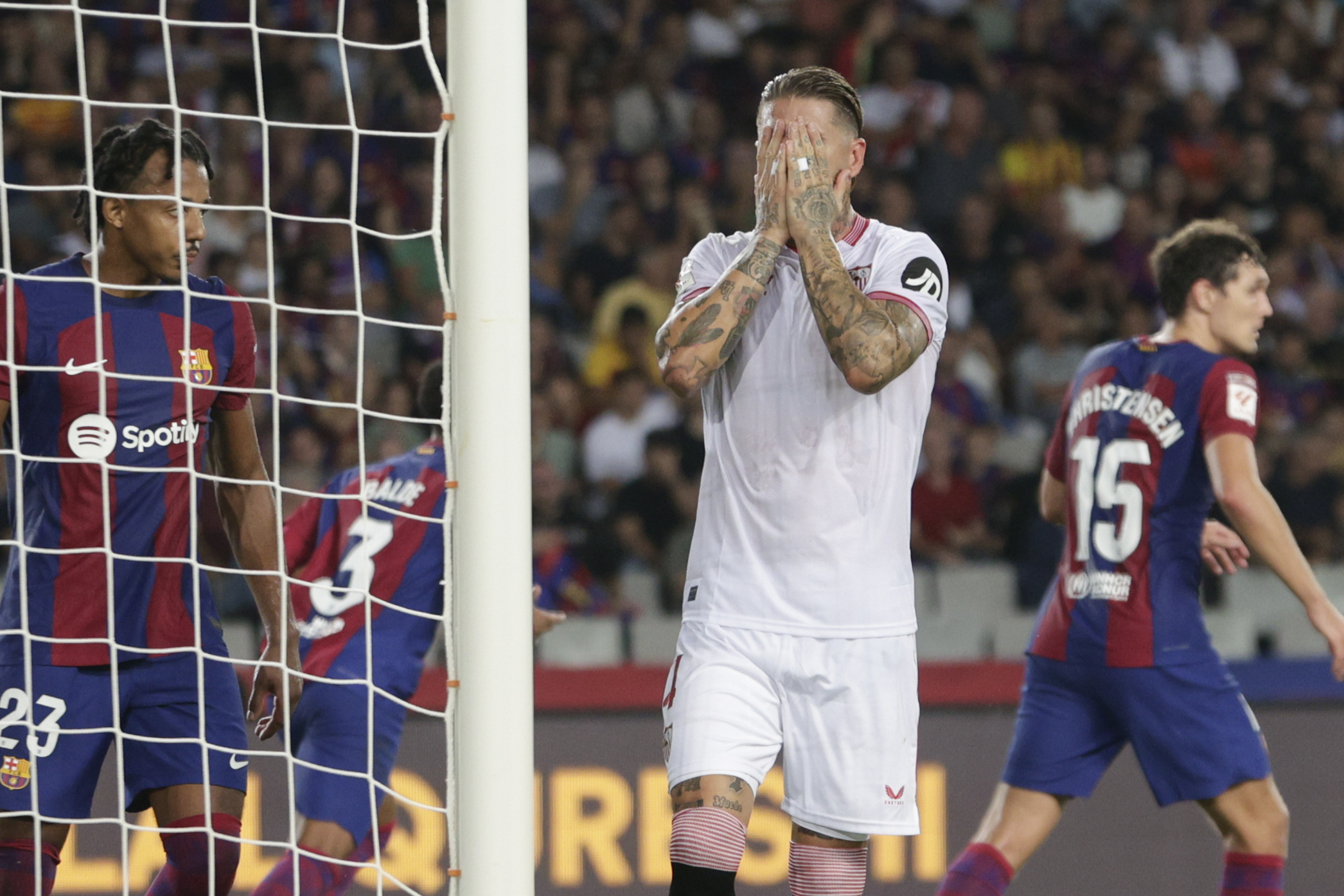 Ramos se lamenta, este viernes, en Barcelona