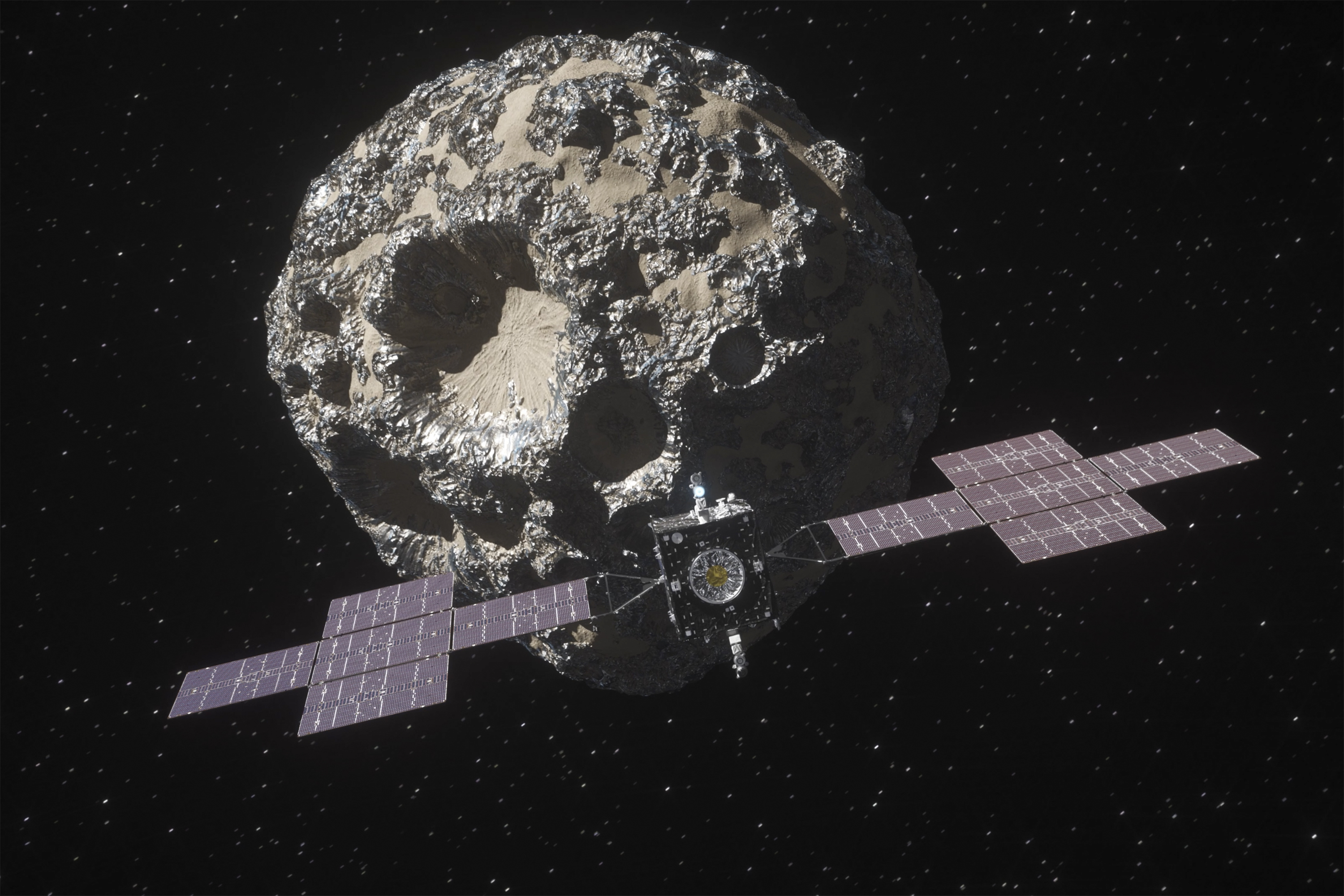 Animacin de la sonda aproximndose al asteroide.