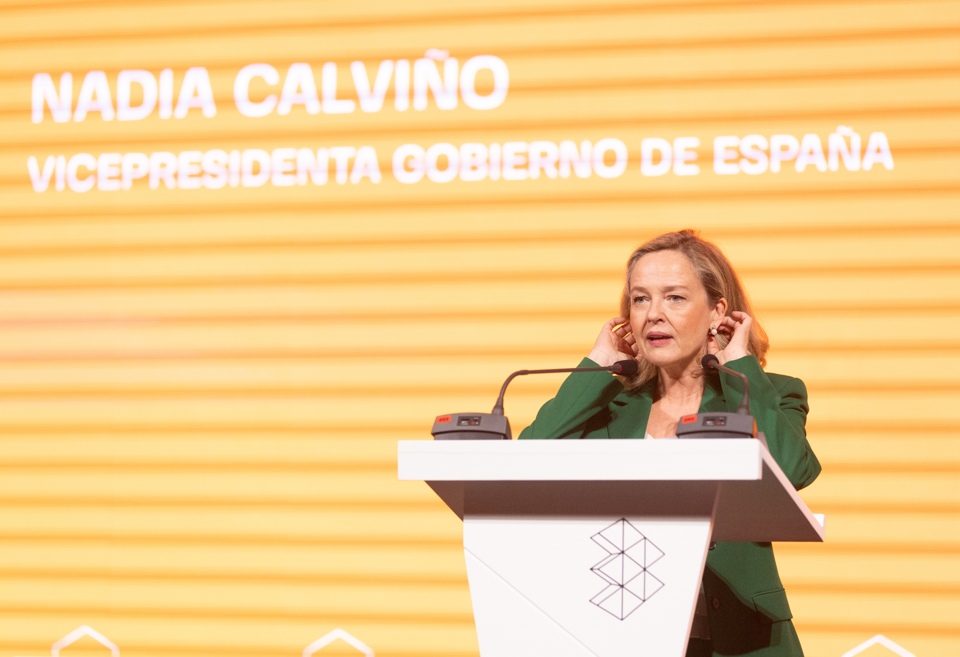 La vicepresidenta primera del Gobierno, Nadia Calvio.