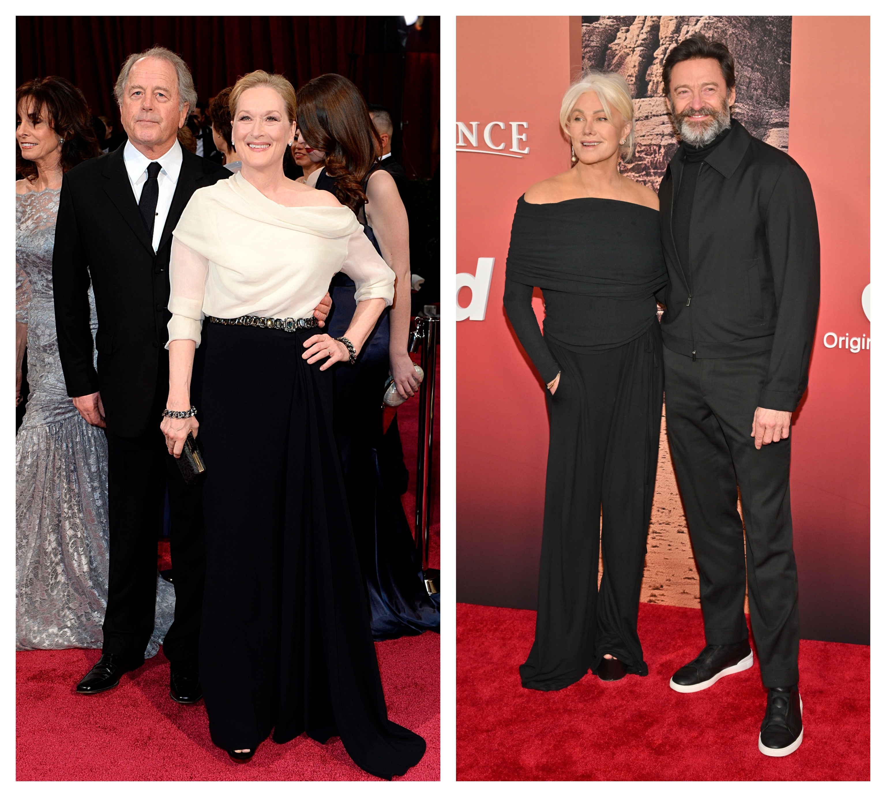 Hugh Jackman junto a Deborra-Lee Furness y Meryl Streep con Don Gummer