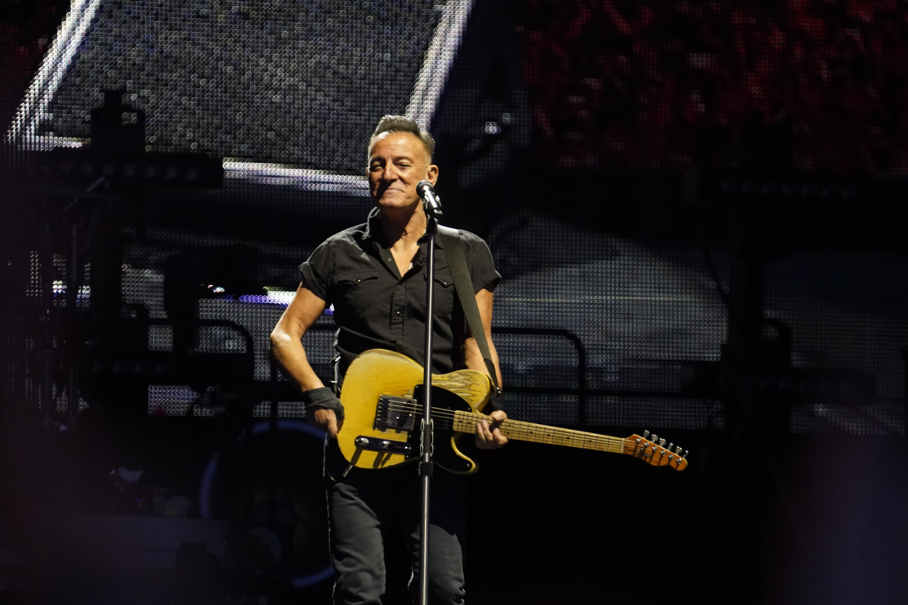 Bruce Springsteen, en uno de sus conciertos de Barcelona, en abril pasado.