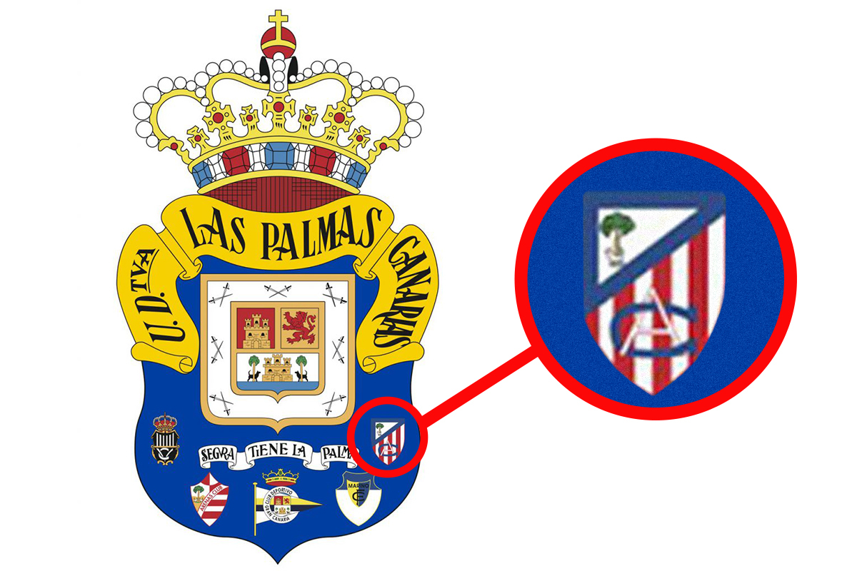 Detalle del escudo del Club Atltico en el emblema de la UD Las Palmas.