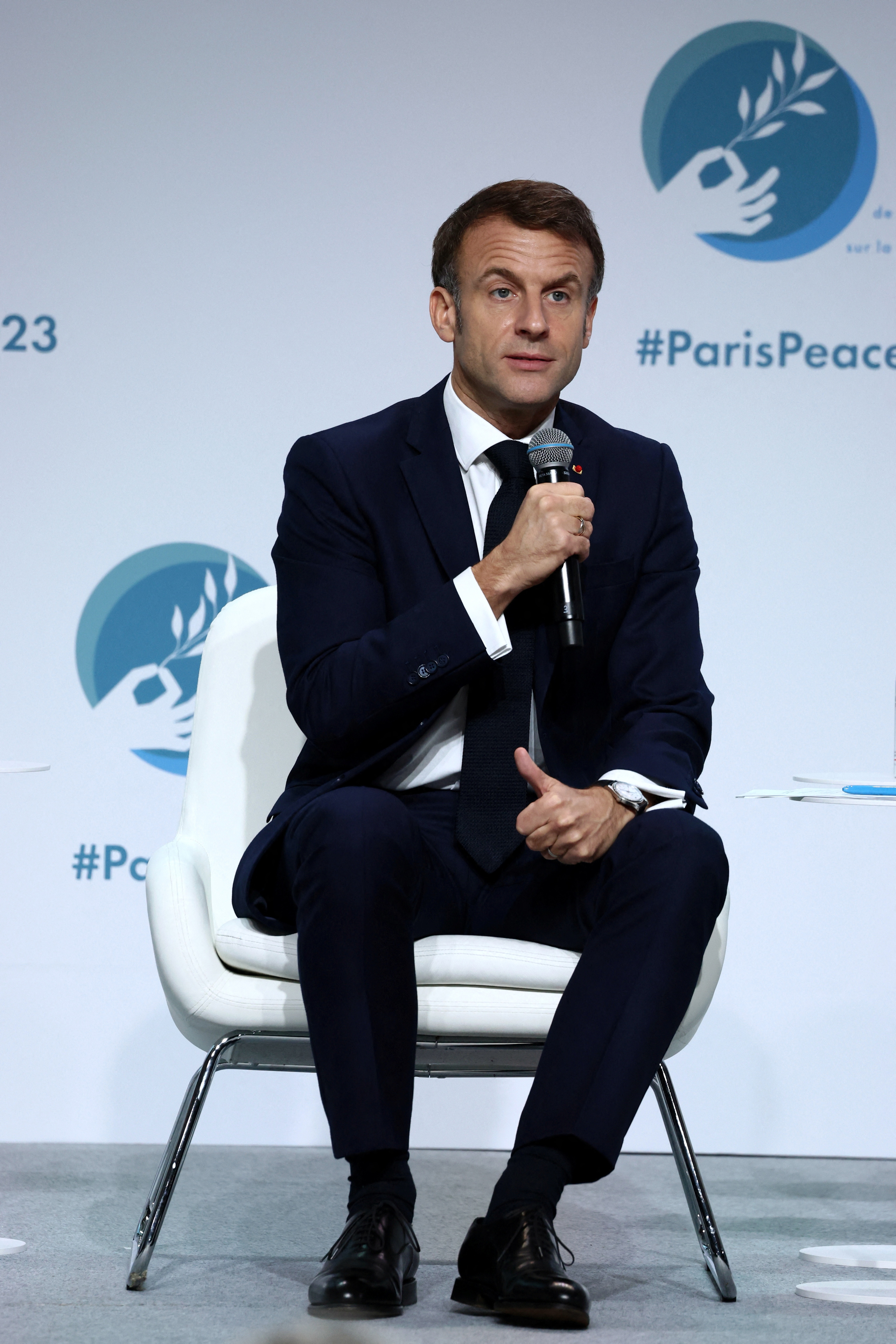 Macron pronuncia un discurso en el foro de Par