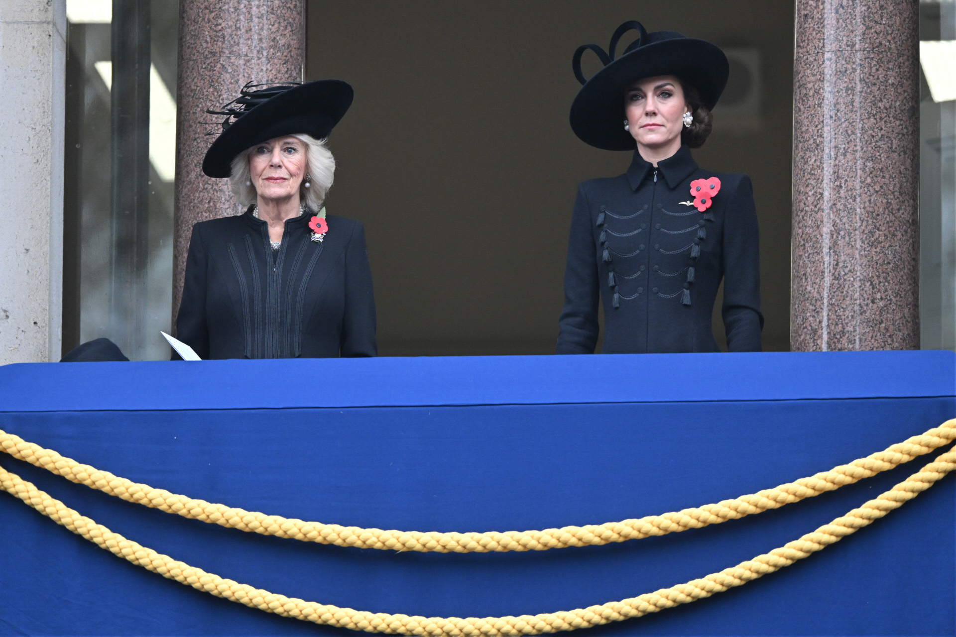 La reina Camilla y la princesa de Gales en los actos del Día del Recuerdo.