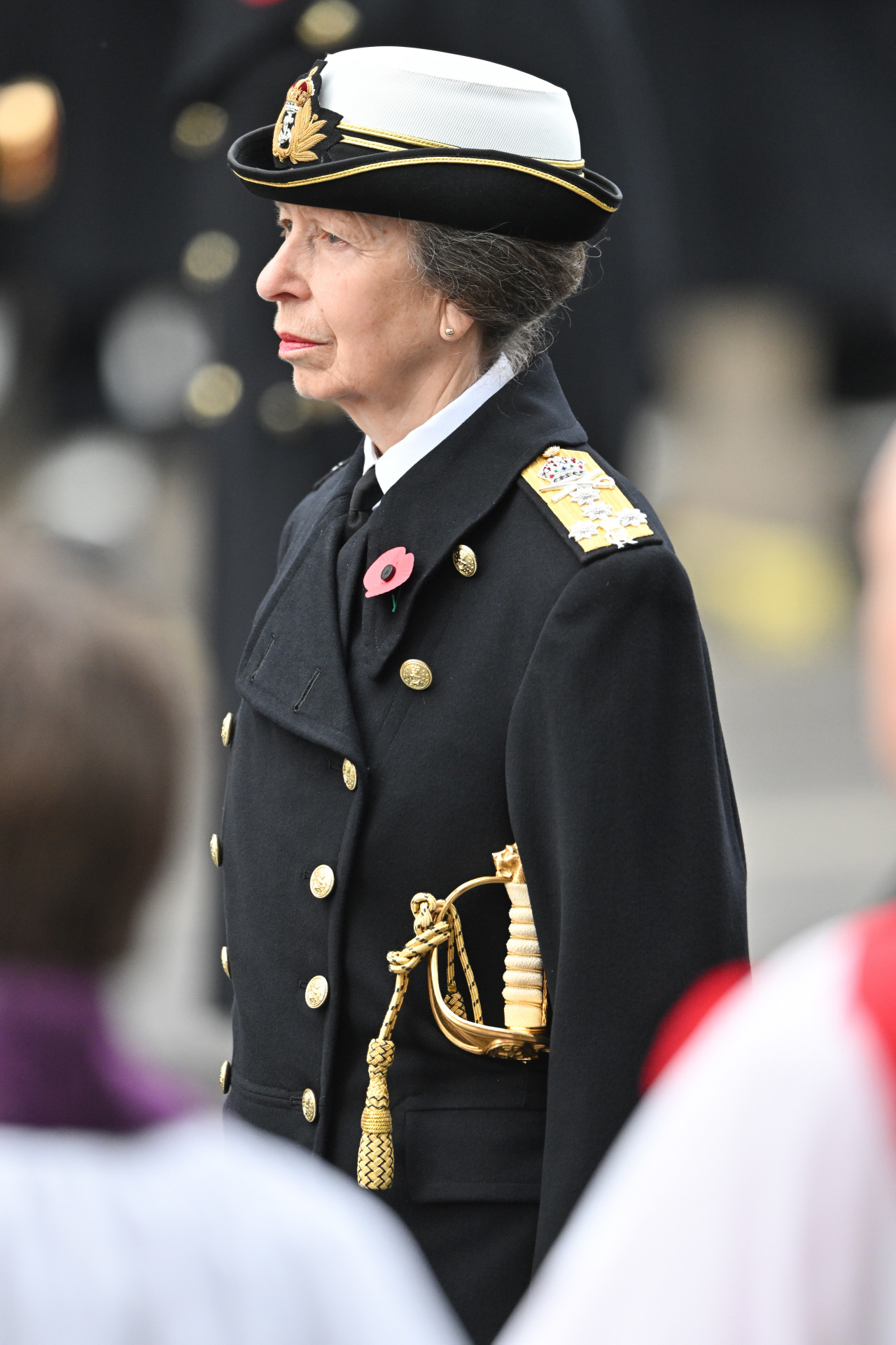 La princesa Ana vestida de militar.