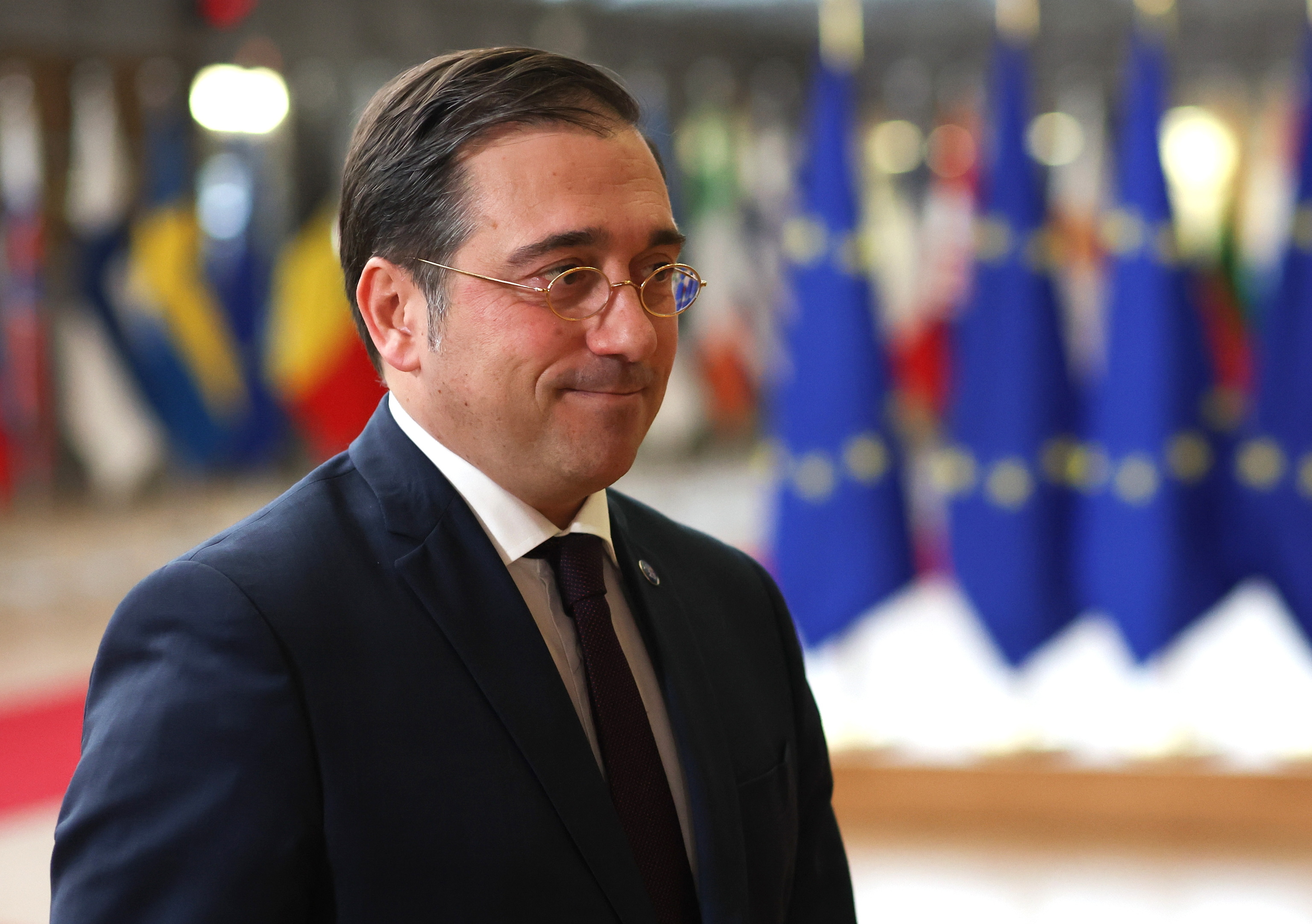 El ministro de Exteriores español, José Manuel Albares, en Bruselas.