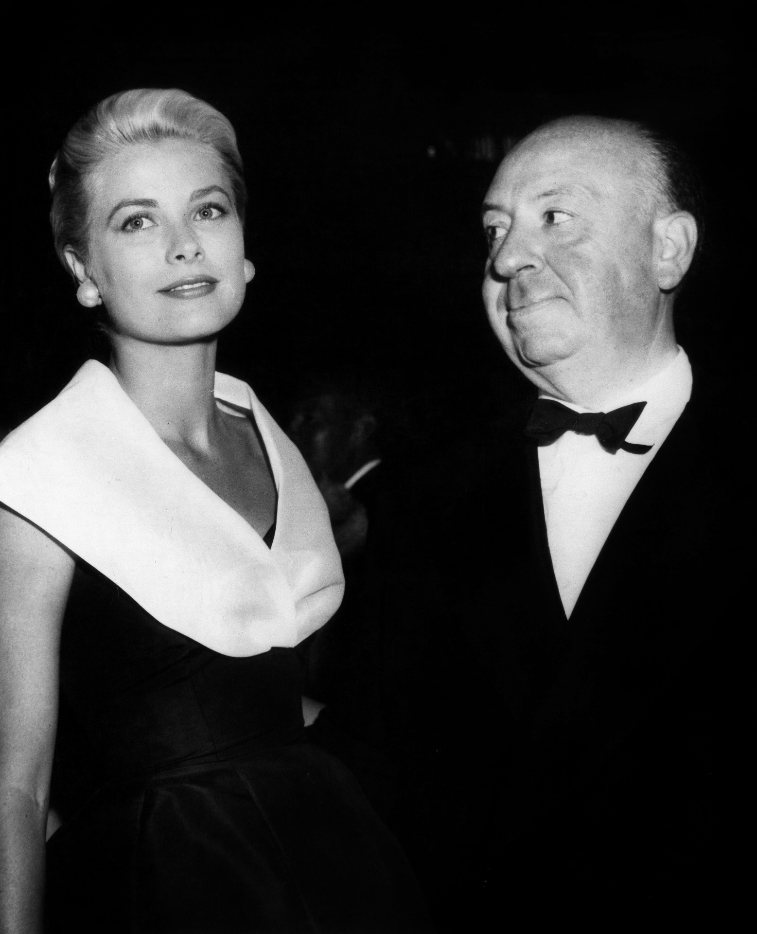 Con el director de cine Alfred Hitchcock.