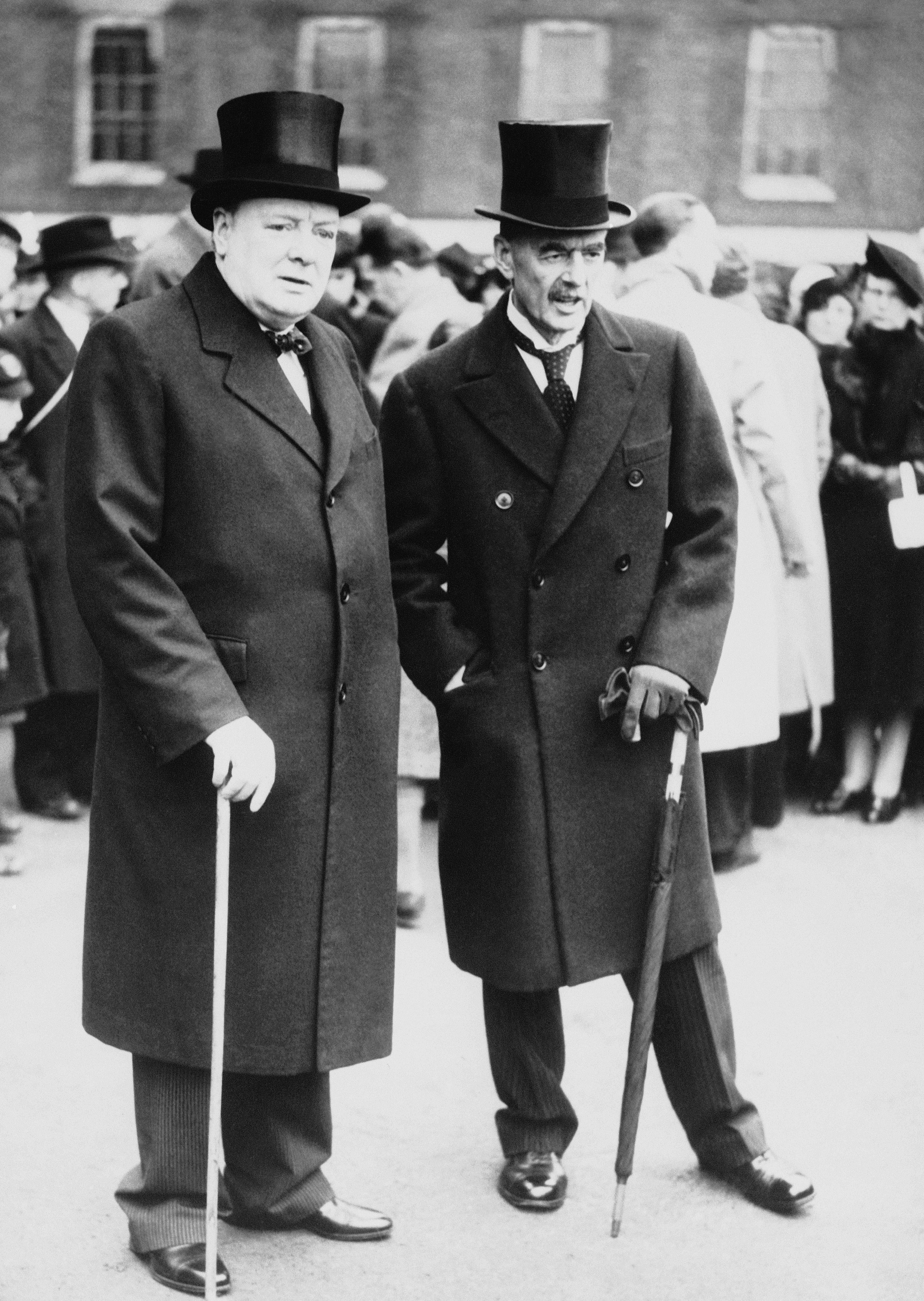 Winston Churchill y Neville Chamberlain, en 1939.