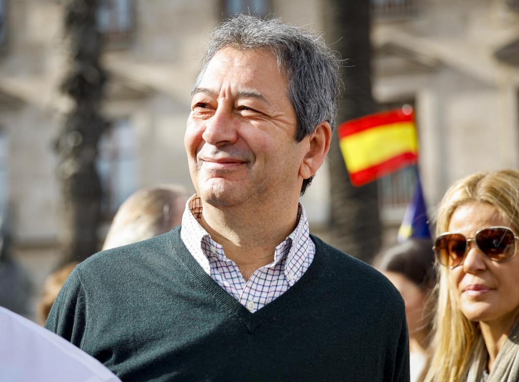El vicepresidente valenciano, Vicente Barrera, en el acto contra la amnistía