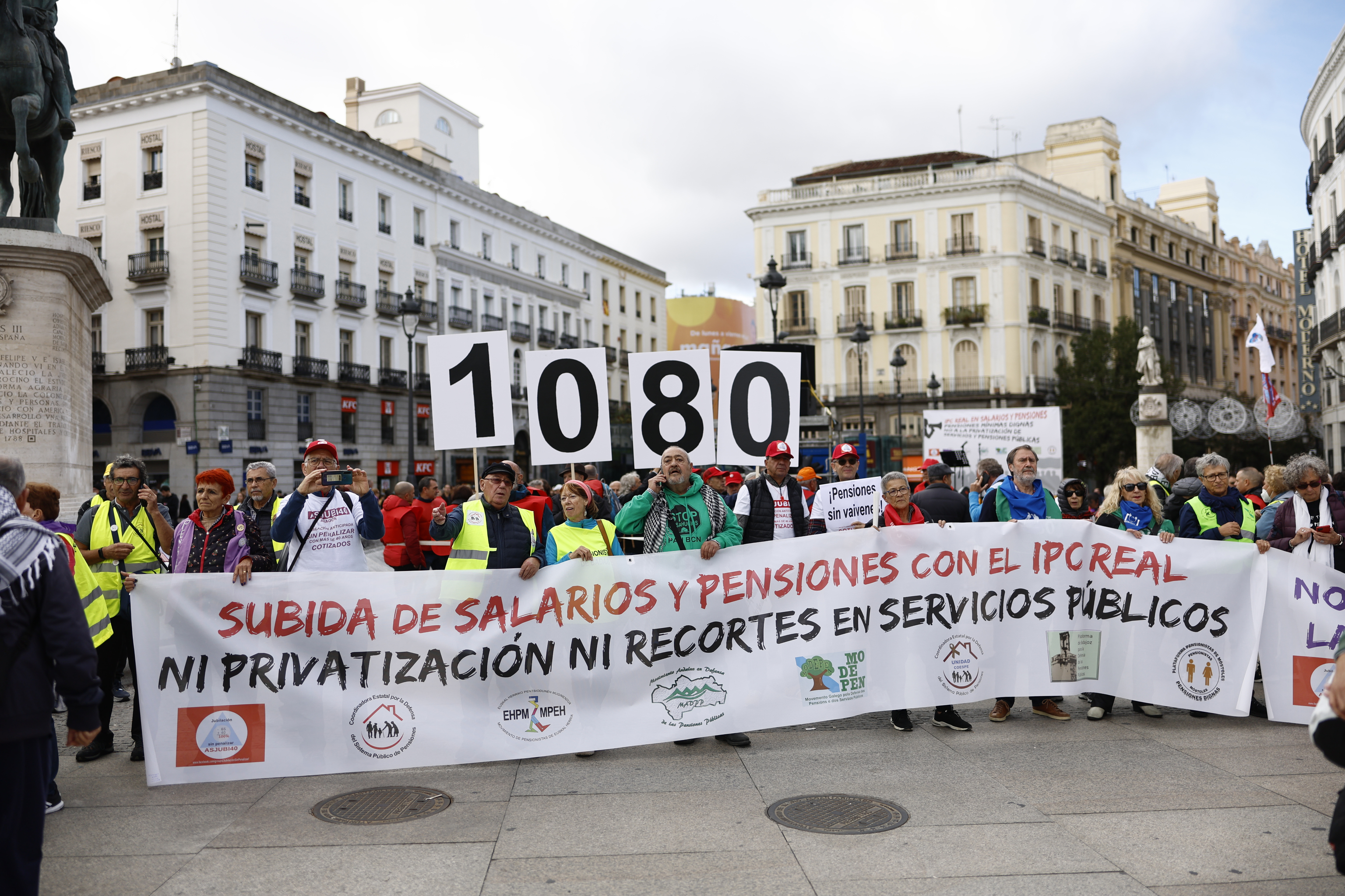 Manifestación de jubilados celebrada el pasado mes de octubre en la Puerta del Sol de Madrid