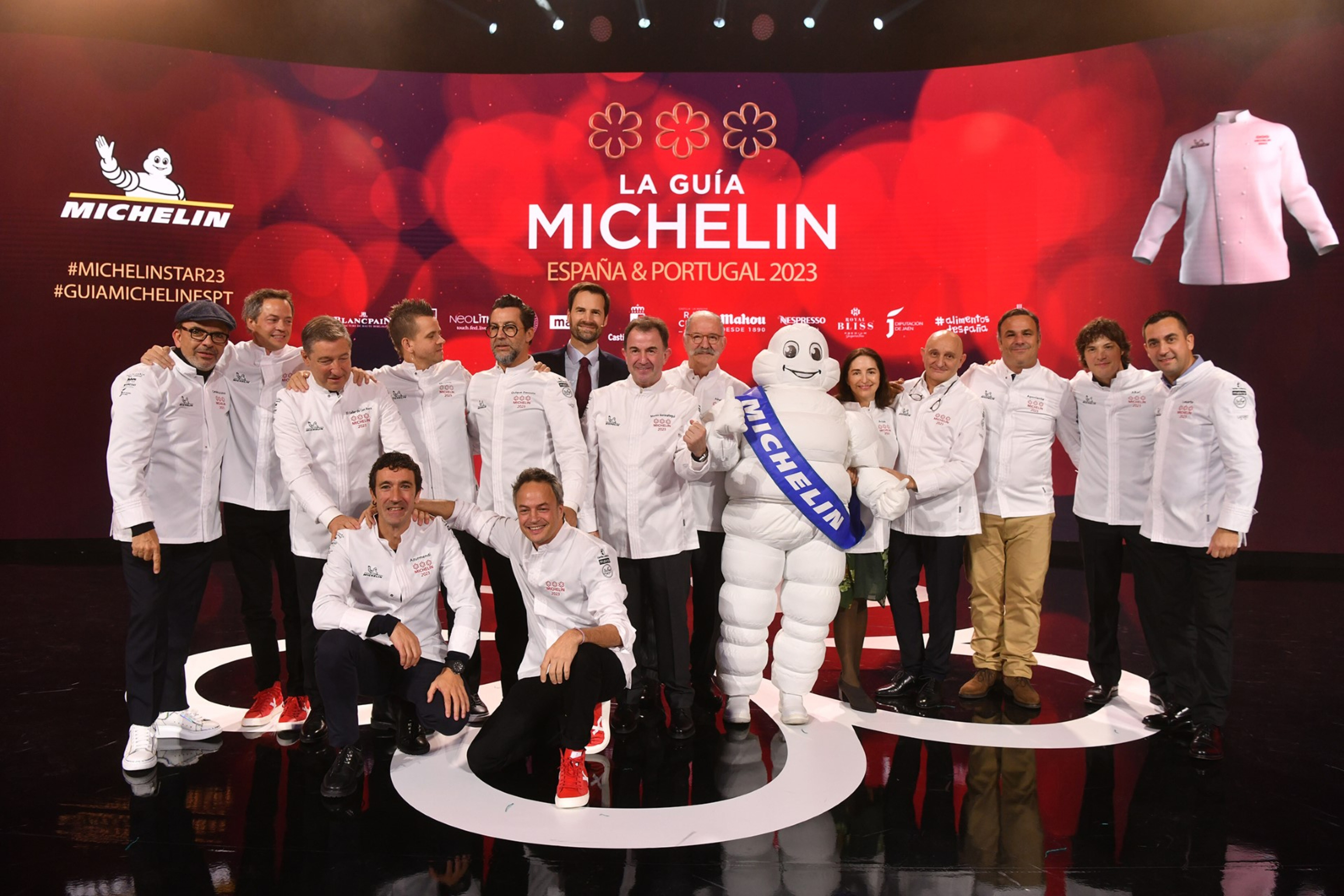 Los 13 cocineros con tres estrellas Michelín en la gala de 2023 en Toledo.