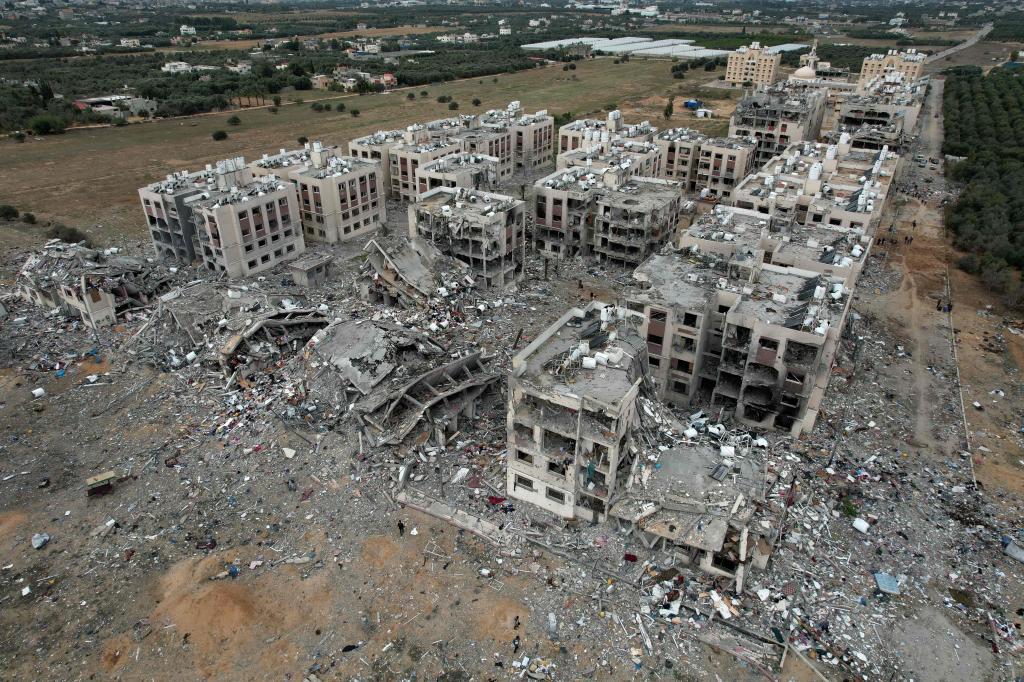 Destrucción en Wadi Gaza, en el centro de la Franja
