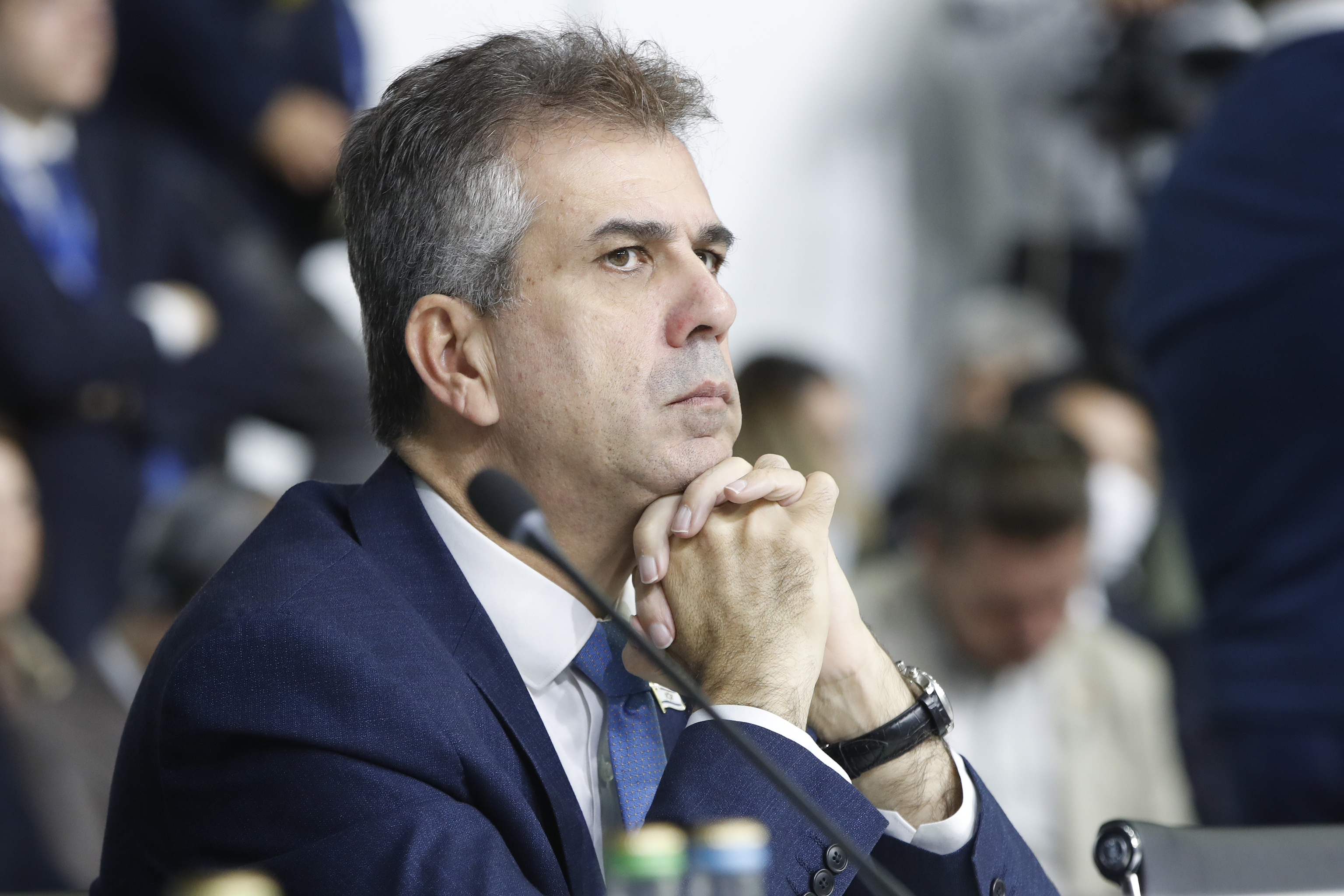 El ministro de Exteriores israelí, Eli Cohen, en la reciente cumbre de la OSCE.