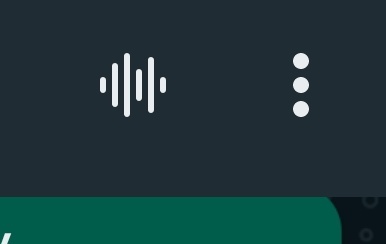 El nuevo icono de ondas de WhatsApp junto a los botones del menú.