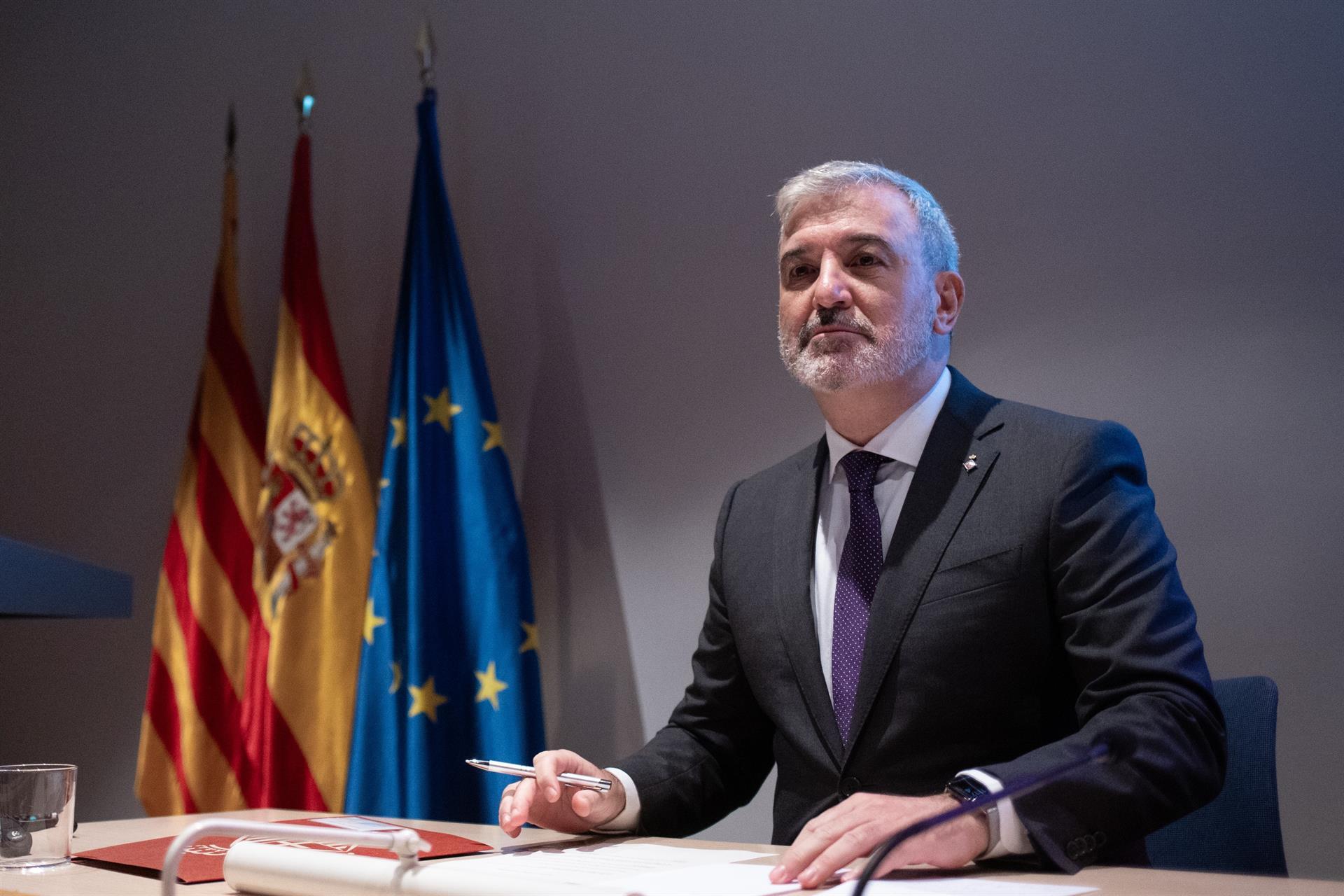 The mayor of Barcelona, ​​Jaume Collboni, at an event to commemorate the 45th anniversary of the Constitution